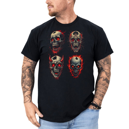 4 Skulls - T-Shirt - Dax Metal Designs