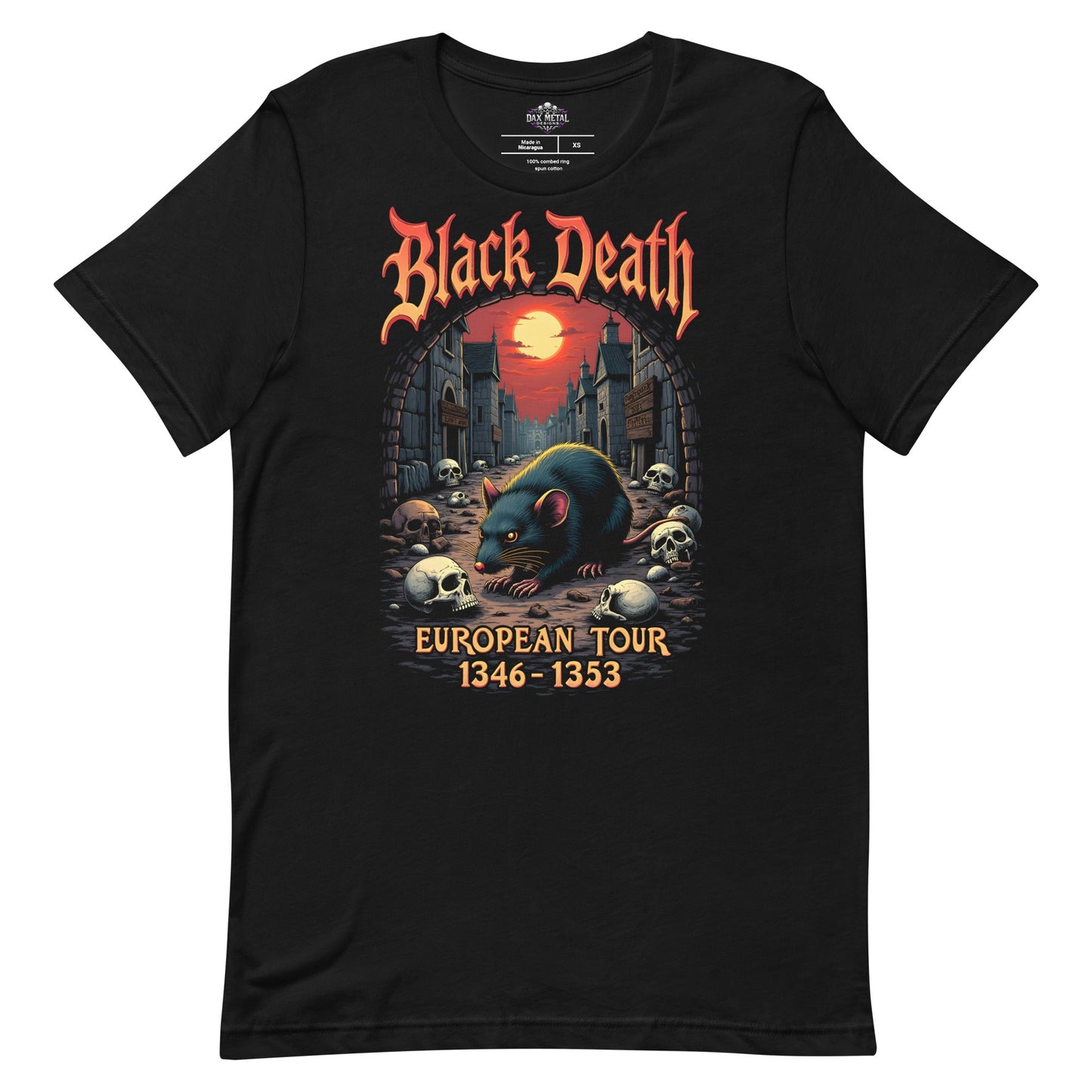 Black Death - European Tour 1346 - 1353 - T-Shirt - Dax Metal Designs