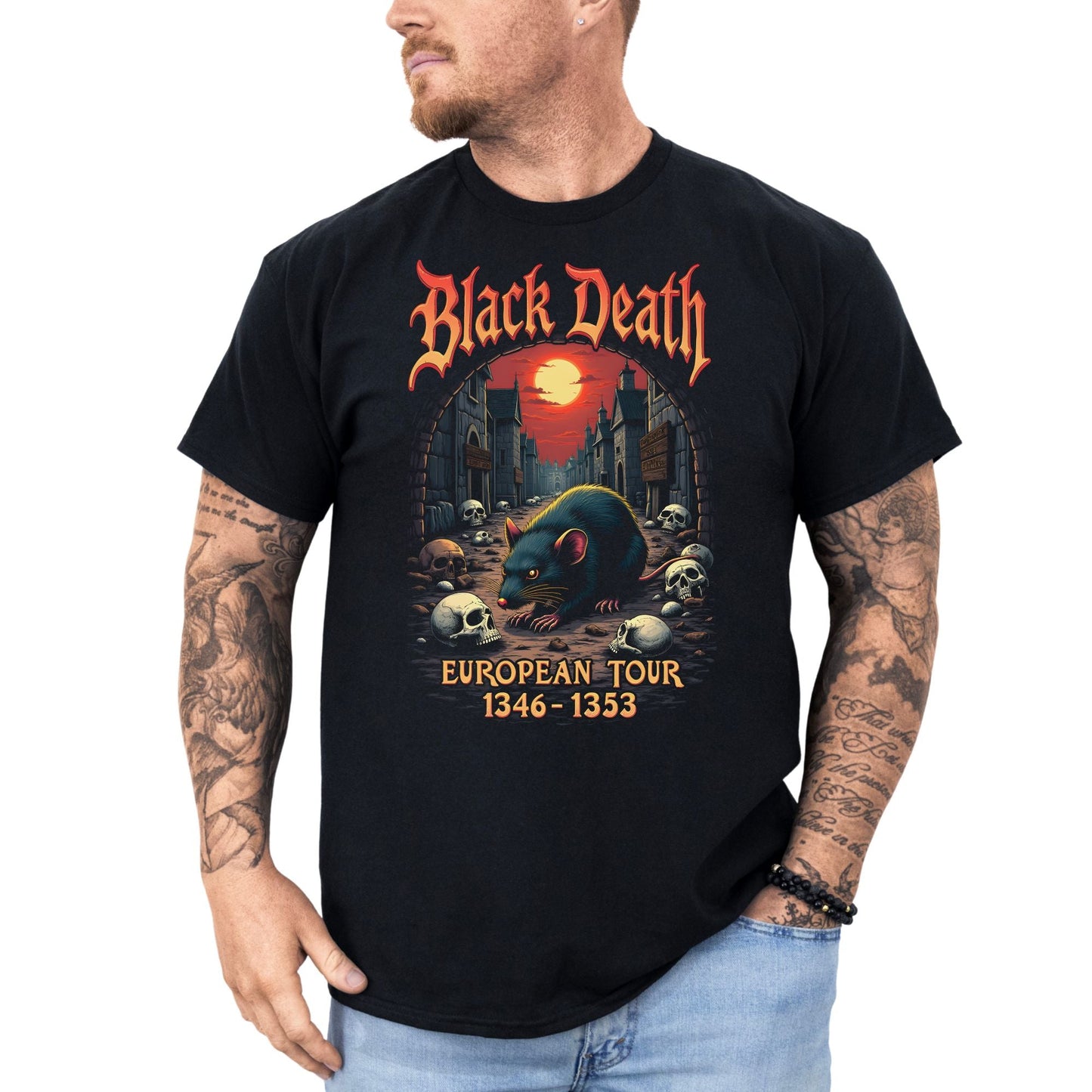 Black Death - European Tour - T-Shirt - Dax Metal Designs
