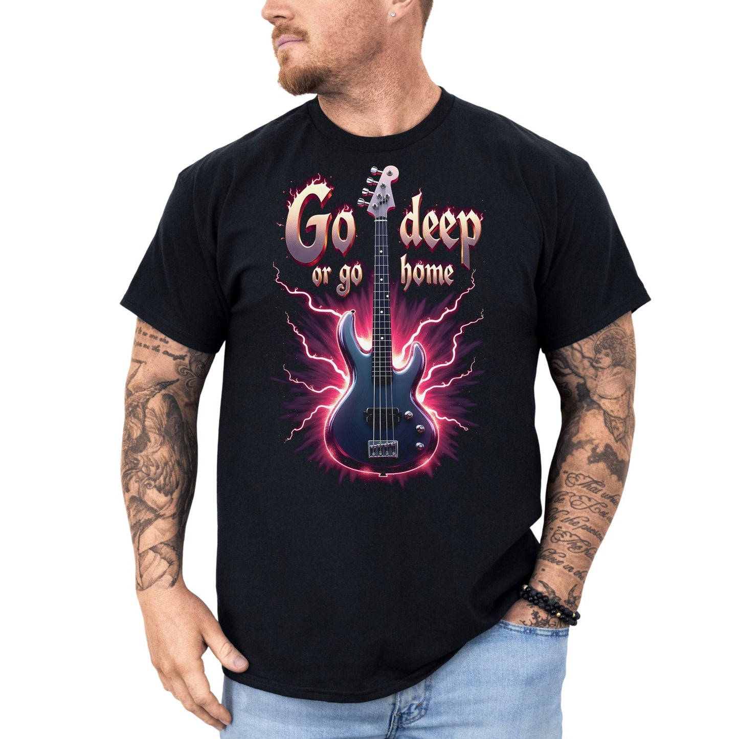 Go deep or go home -T-Shirt Heavy Metal T-Shirt von Dax Metal Designs – Bella+Canvas