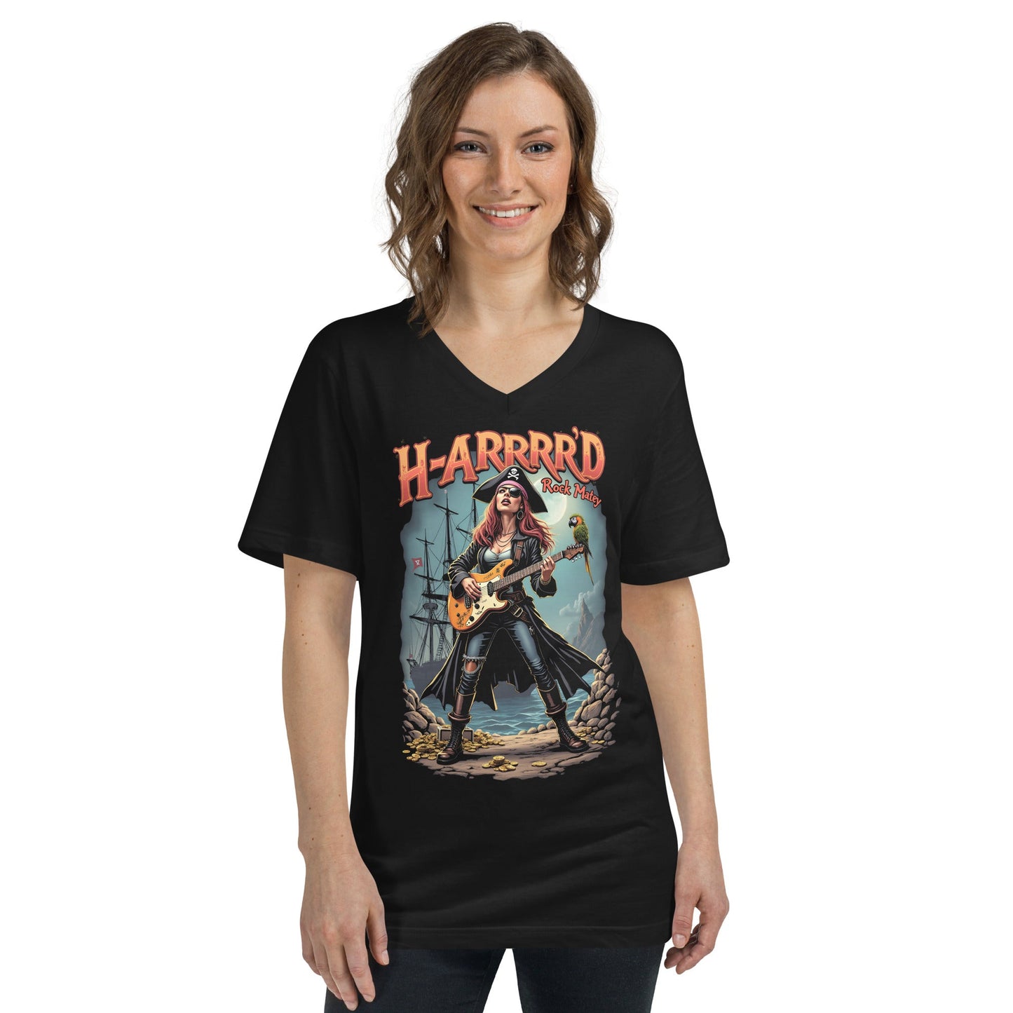 H - ARRRRRD Rock Matey 1 - T-Shirt mit V - Ausschnitt - Dax Metal Designs