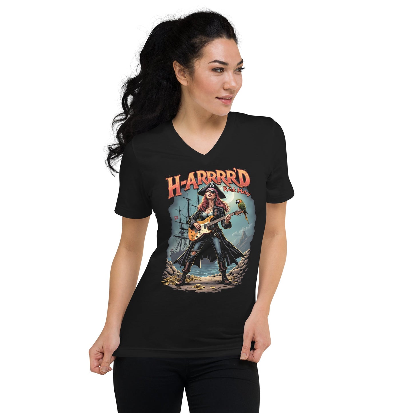 H - ARRRRRD Rock Matey 1 - T-Shirt mit V - Ausschnitt - Dax Metal Designs