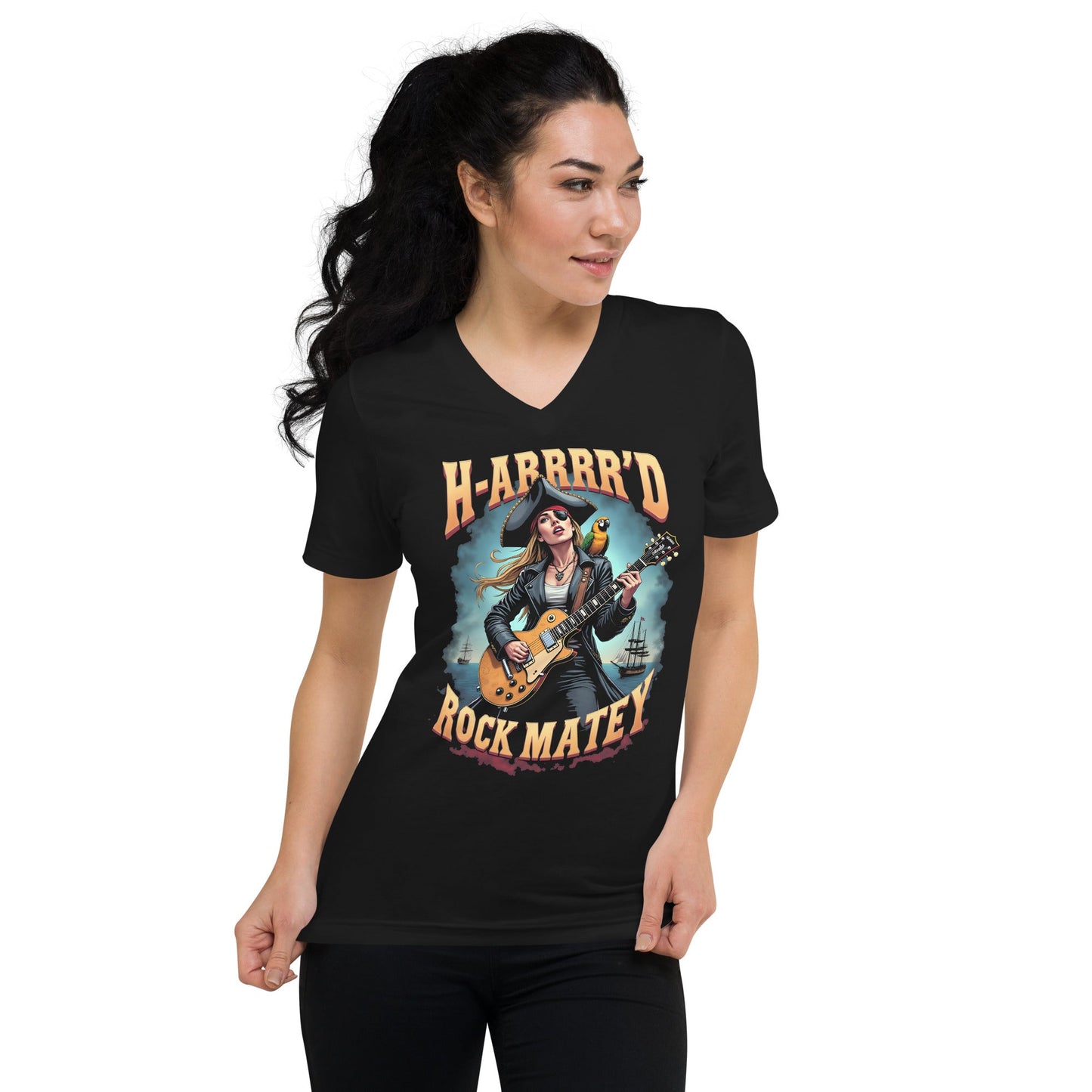 H - ARRRRRD Rock Matey 2 - T-Shirt mit V - Ausschnitt - Dax Metal Designs