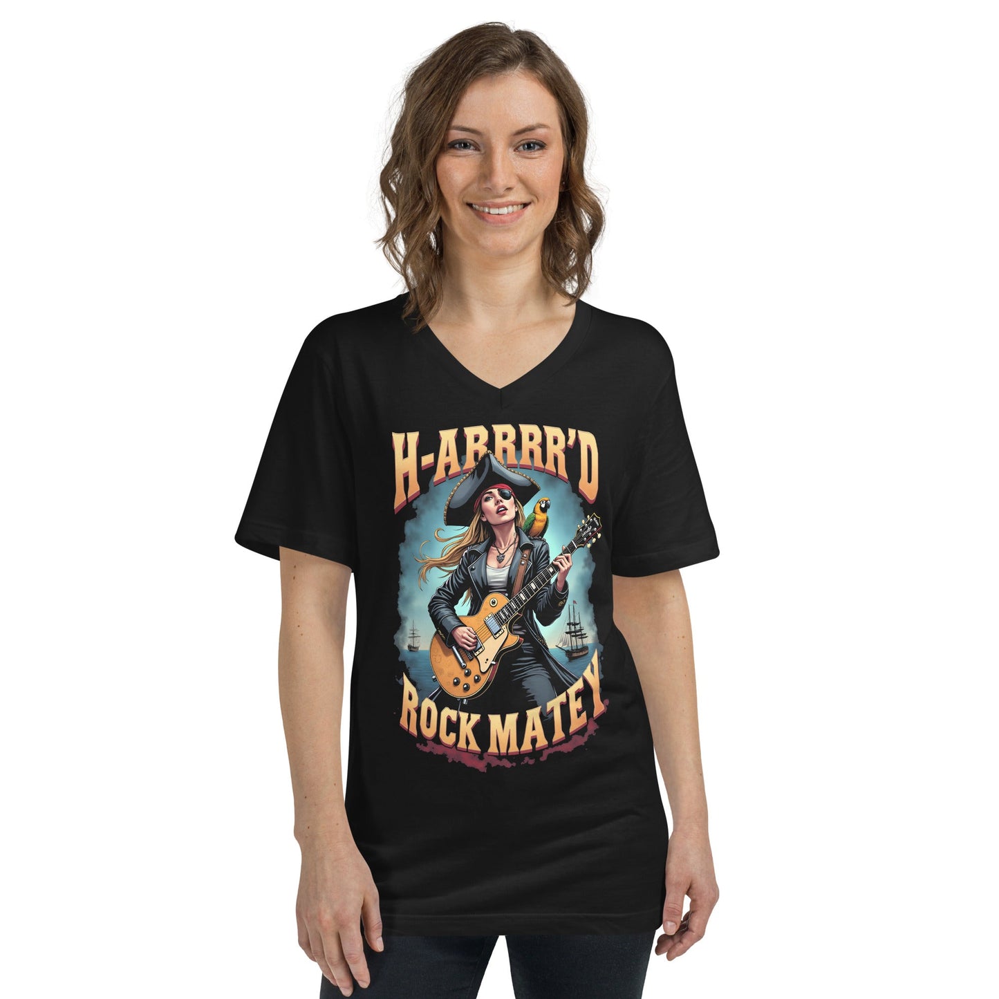 H - ARRRRRD Rock Matey 2 - T-Shirt mit V - Ausschnitt - Dax Metal Designs