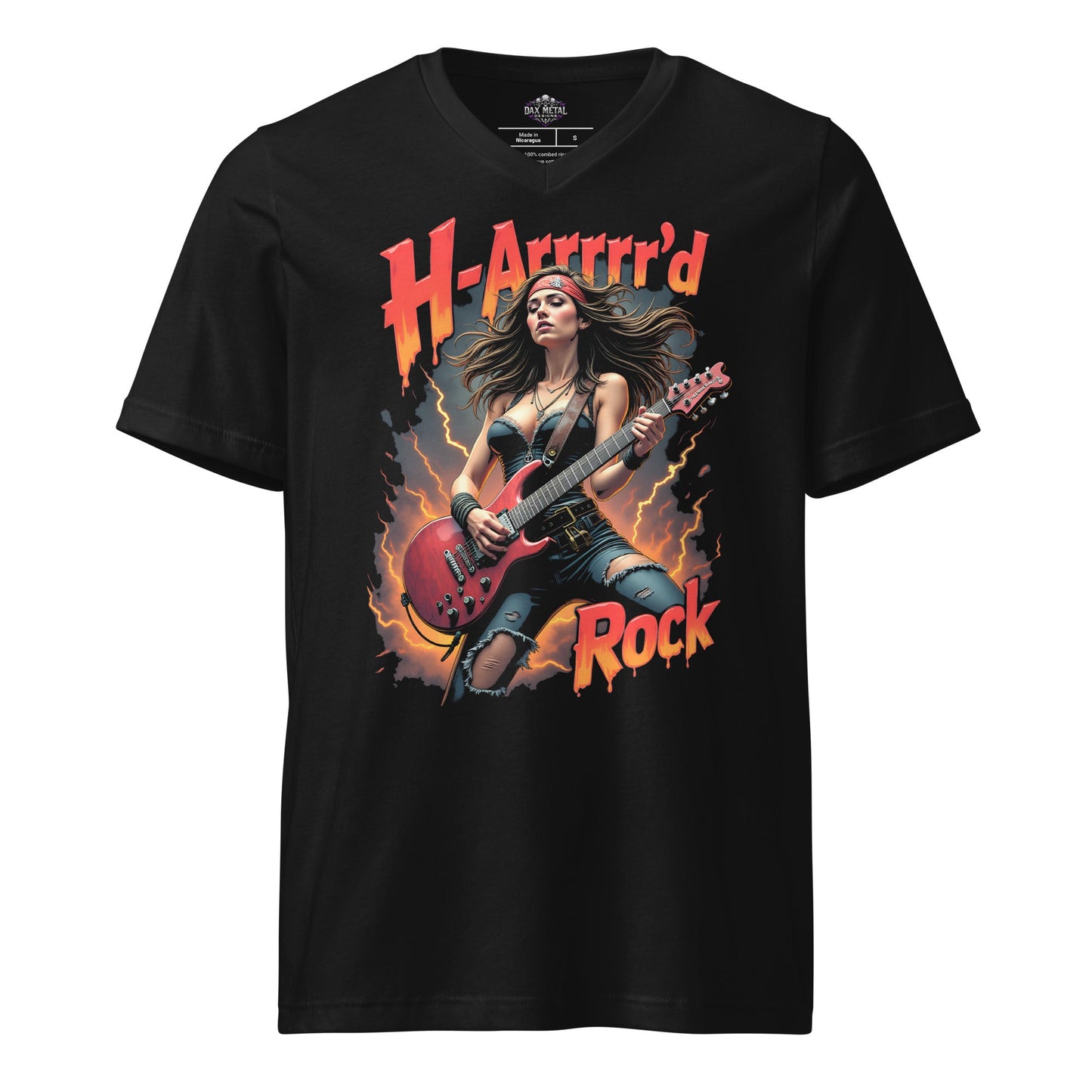 H - ARRRRRD Rock - T-Shirt mit V - Ausschnitt - Dax Metal Designs