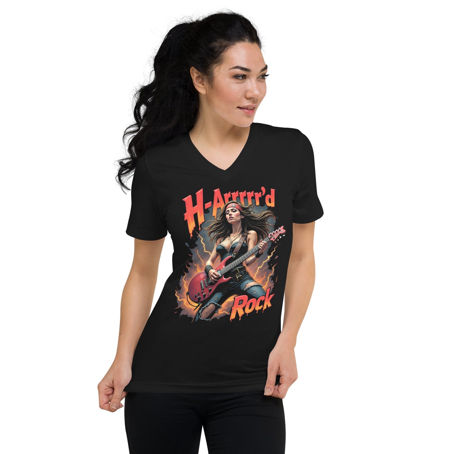 H - ARRRRRD Rock - T-Shirt mit V - Ausschnitt - Dax Metal Designs