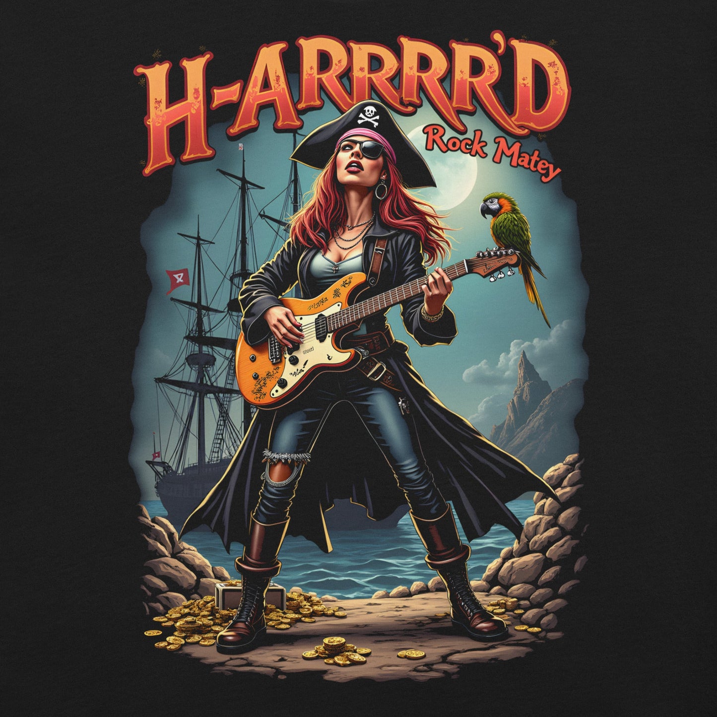 H-ARRRRD Rock Matey 3 -Heavy Metal T-Shirt von Dax Metal Designs – Bella+Canvas