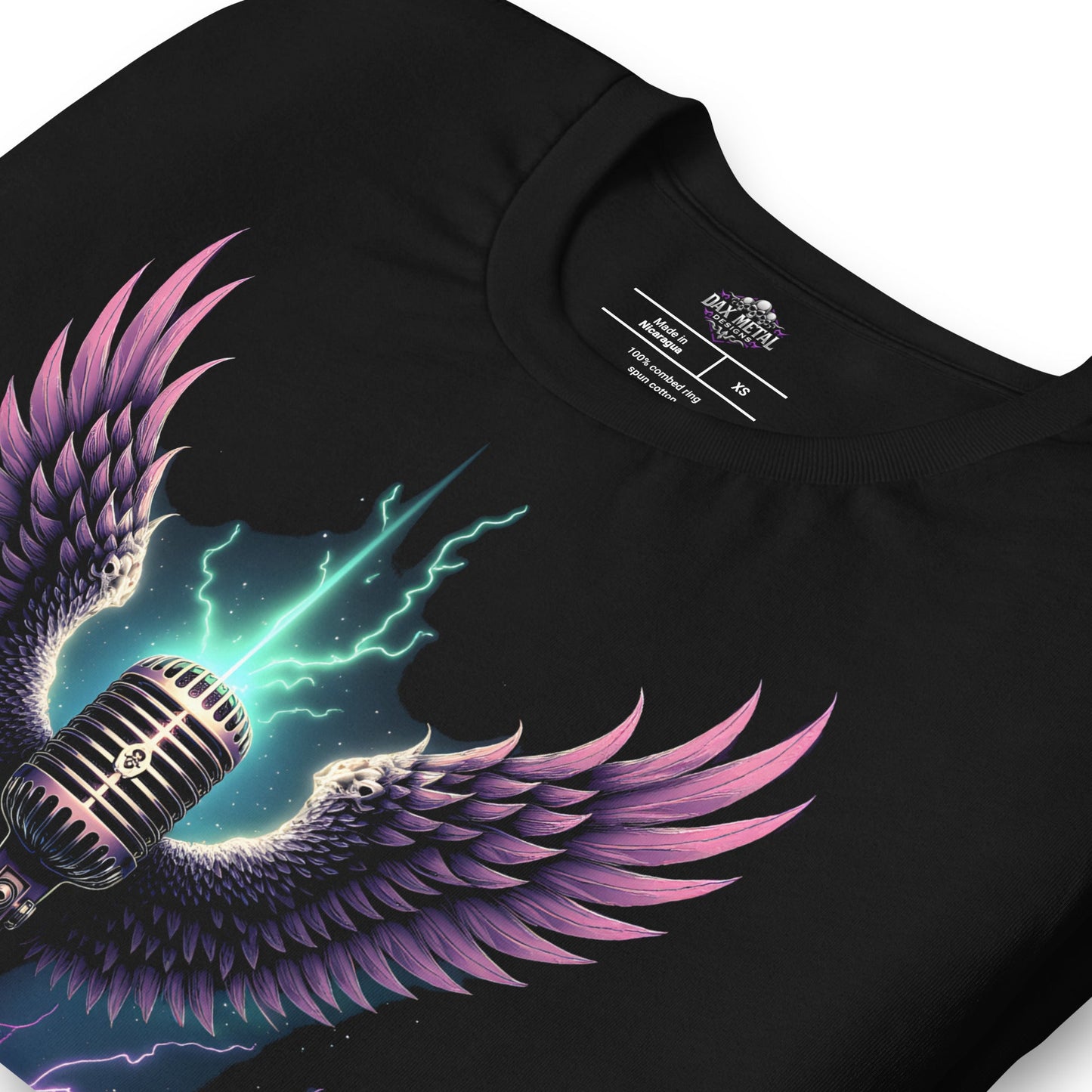 Metal flows through this Mic -T-Shirt Heavy Metal T-Shirt, Sänger-T-Shirt von Dax Metal Designs – Bella+Canvas