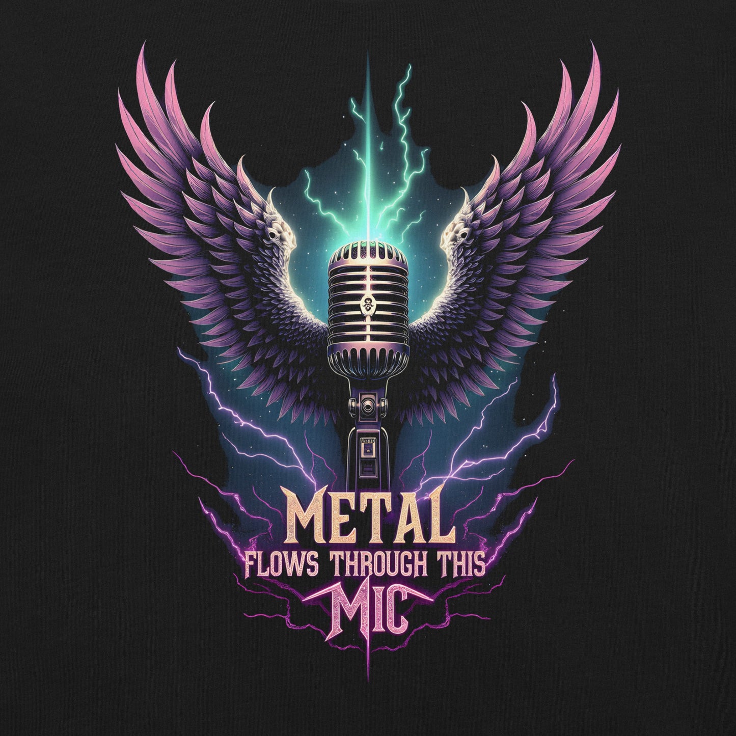 Metal flows through this Mic -T-Shirt Heavy Metal T-Shirt, Sänger-T-Shirt von Dax Metal Designs – Bella+Canvas
