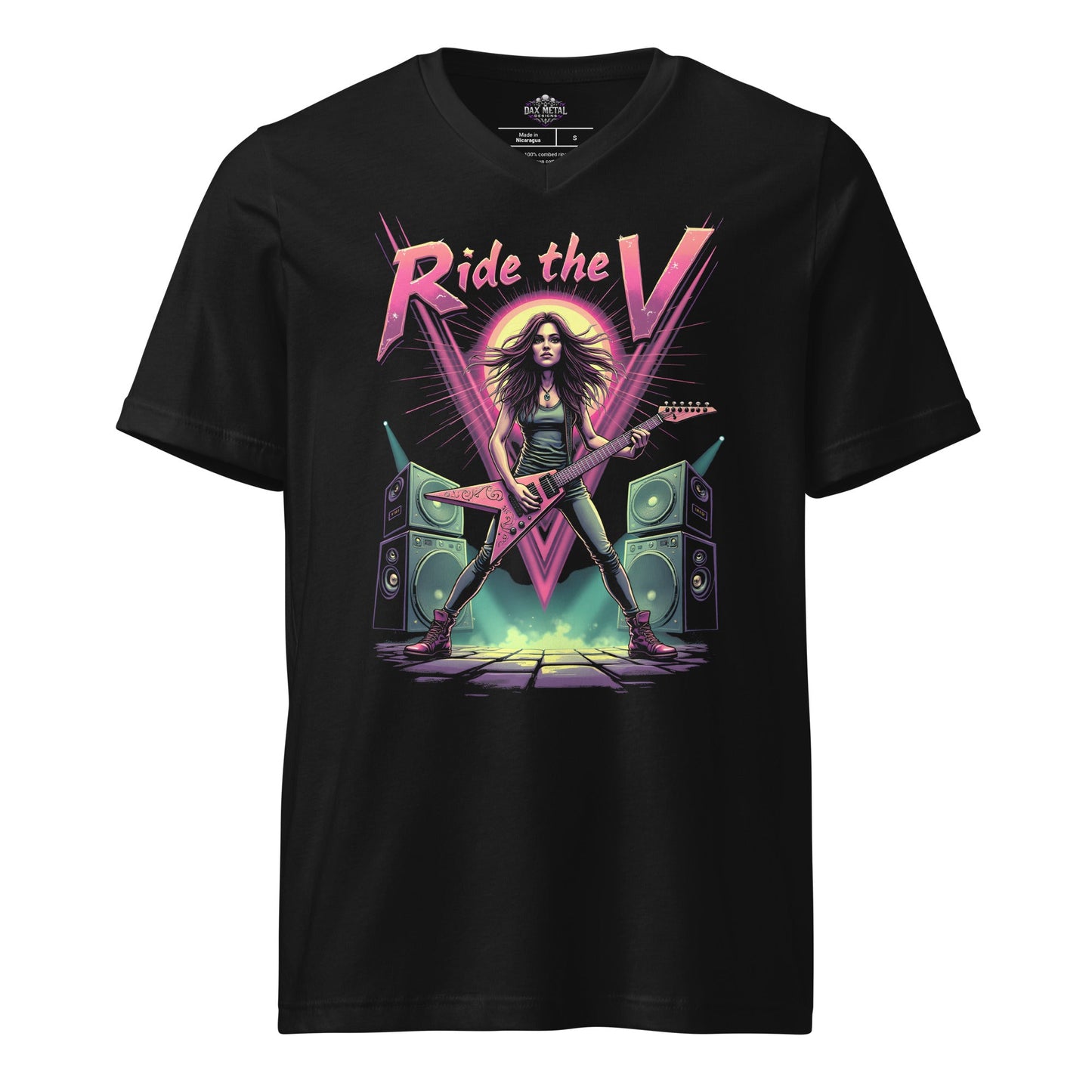 Ride the V – Premium Damen-T-Shirt mit V-Ausschnitt Metal T-Shirt von Dax Metal Designs – Bella+Canvas