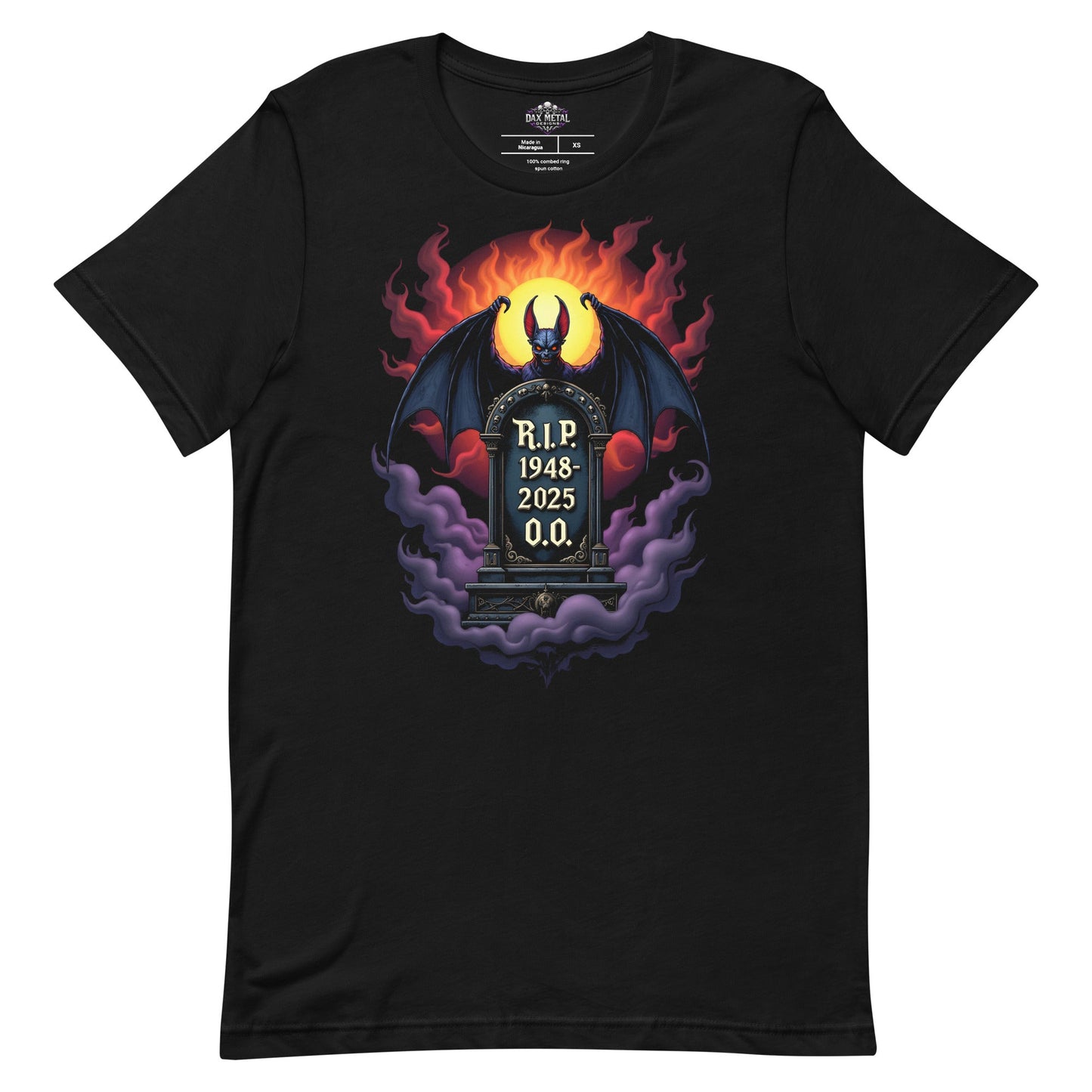 R.I.P. 1948 - 2025 O.O. -T-Shirt Heavy Metal T-Shirt von Dax Metal Designs – Bella+Canvas