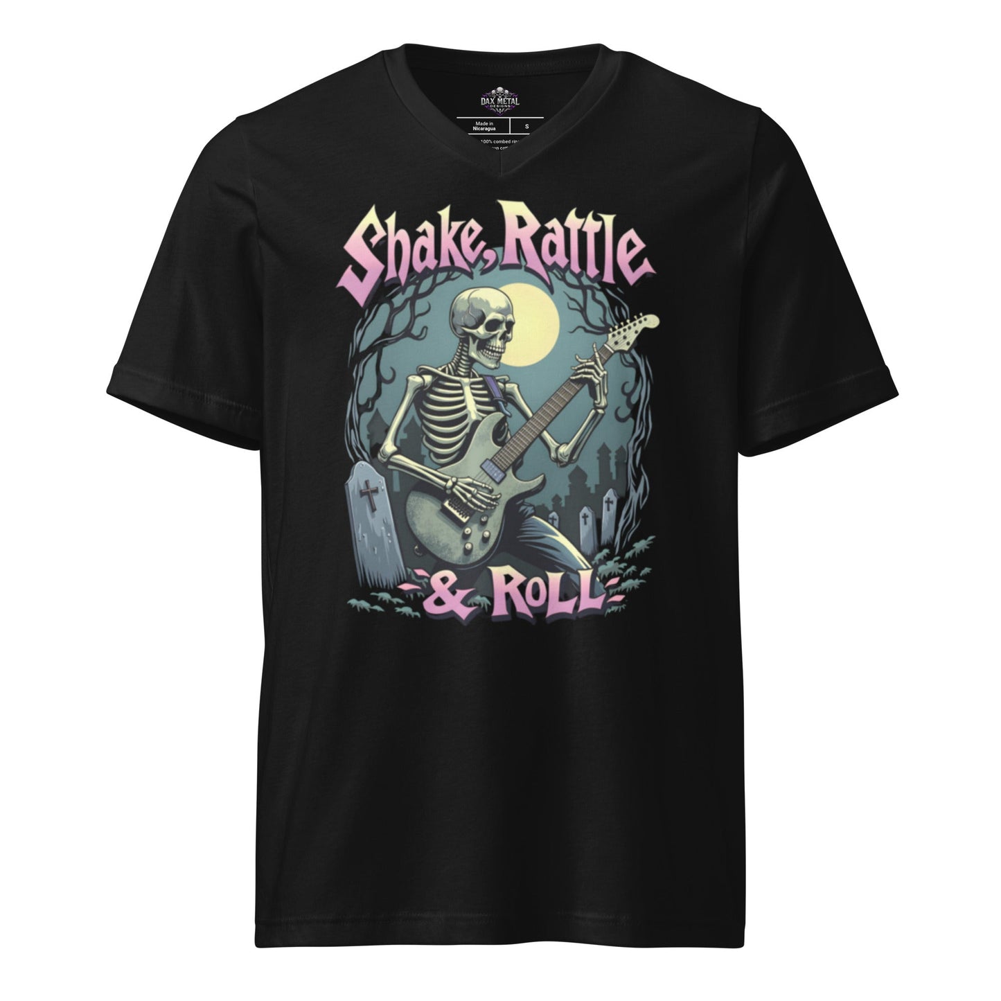 Shake, Rattle & Roll - T-Shirt mit V - Ausschnitt - Dax Metal Designs