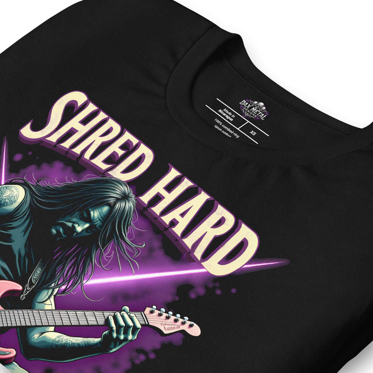 Shred hard or die trying – Heavy Metal T-Shirt von Dax Metal Designs – Bella+Canvas
