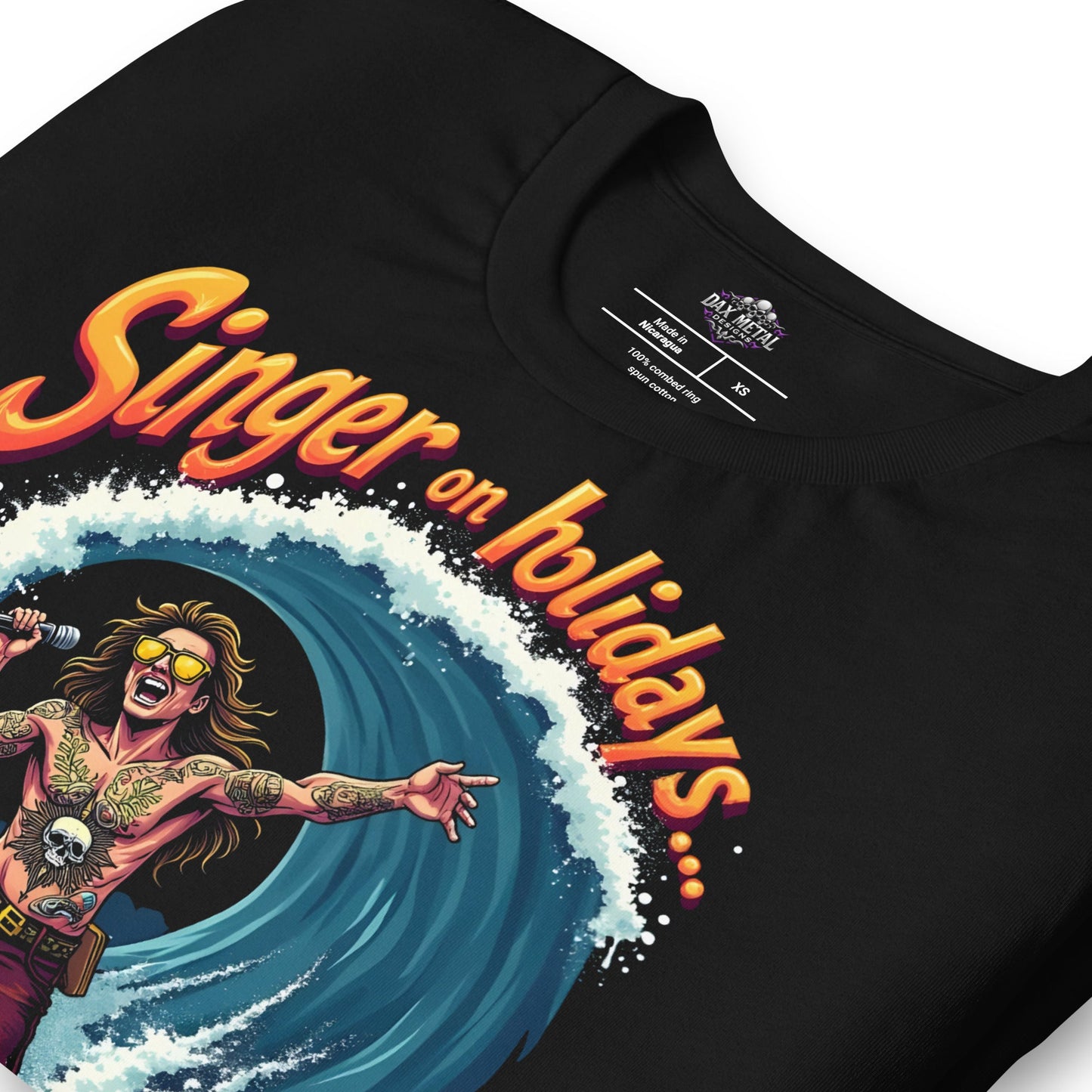 Singer on Holidays -T-Shirt Heavy Metal T-Shirt Sänger-T-Shirt von Dax Metal Designs – Bella+Canvas