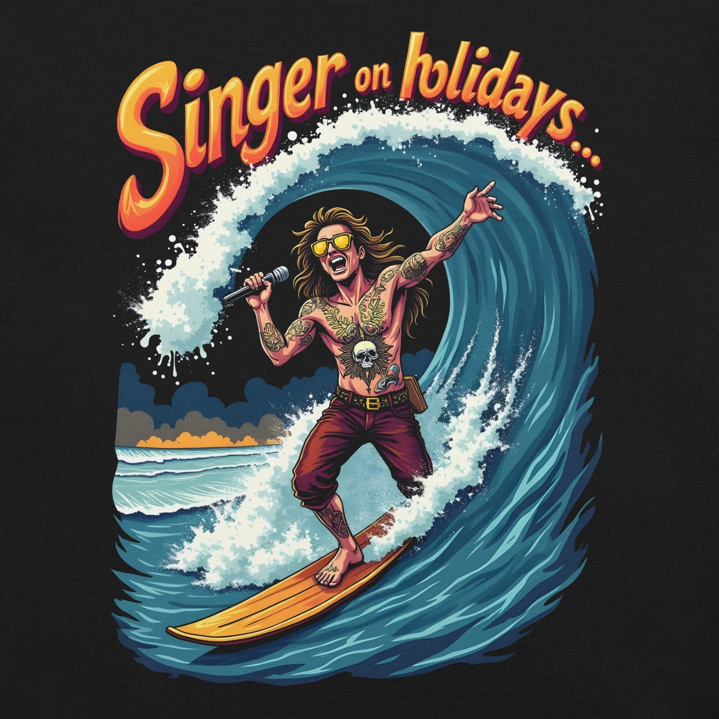 Singer on Holidays -T-Shirt Heavy Metal T-Shirt Sänger-T-Shirt von Dax Metal Designs – Bella+Canvas