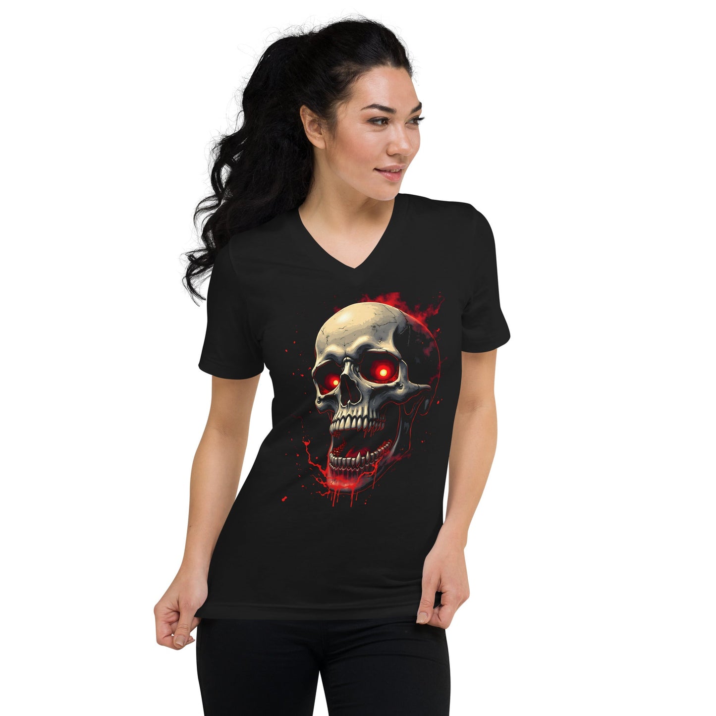 Skull 1 - T-Shirt mit V - Ausschnitt - Dax Metal Designs