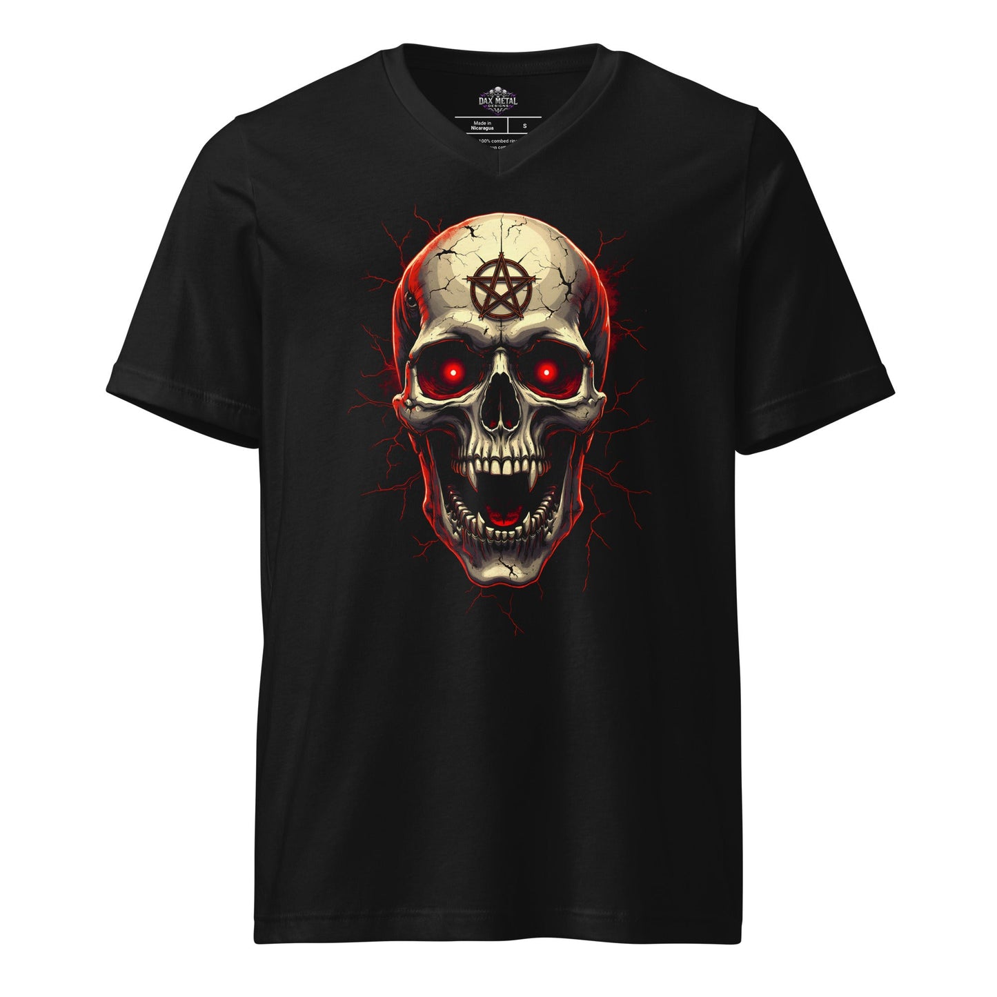 Skull 2 - T-Shirt mit V - Ausschnitt - Dax Metal Designs