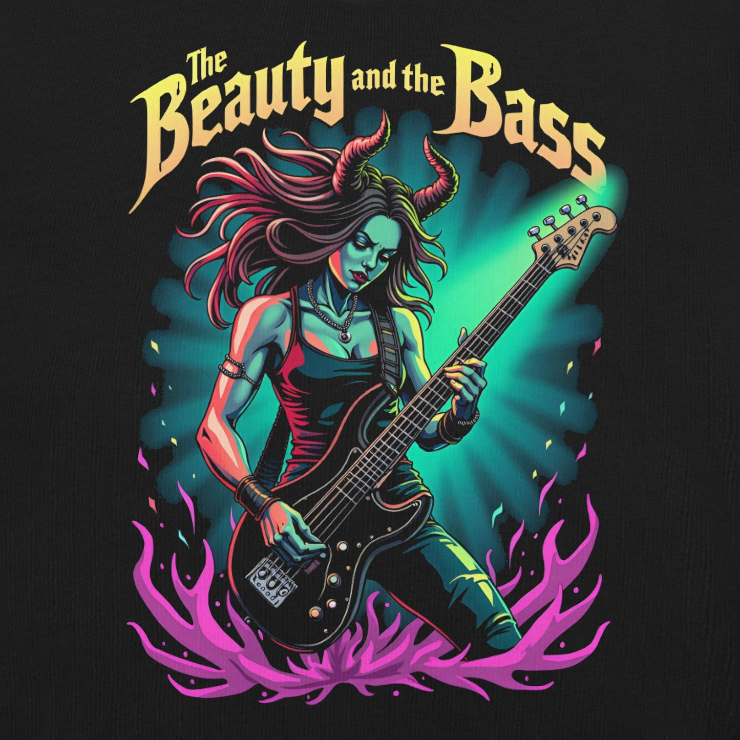 The Beauty and the Bass - T-Shirt - Dax Metal Designs