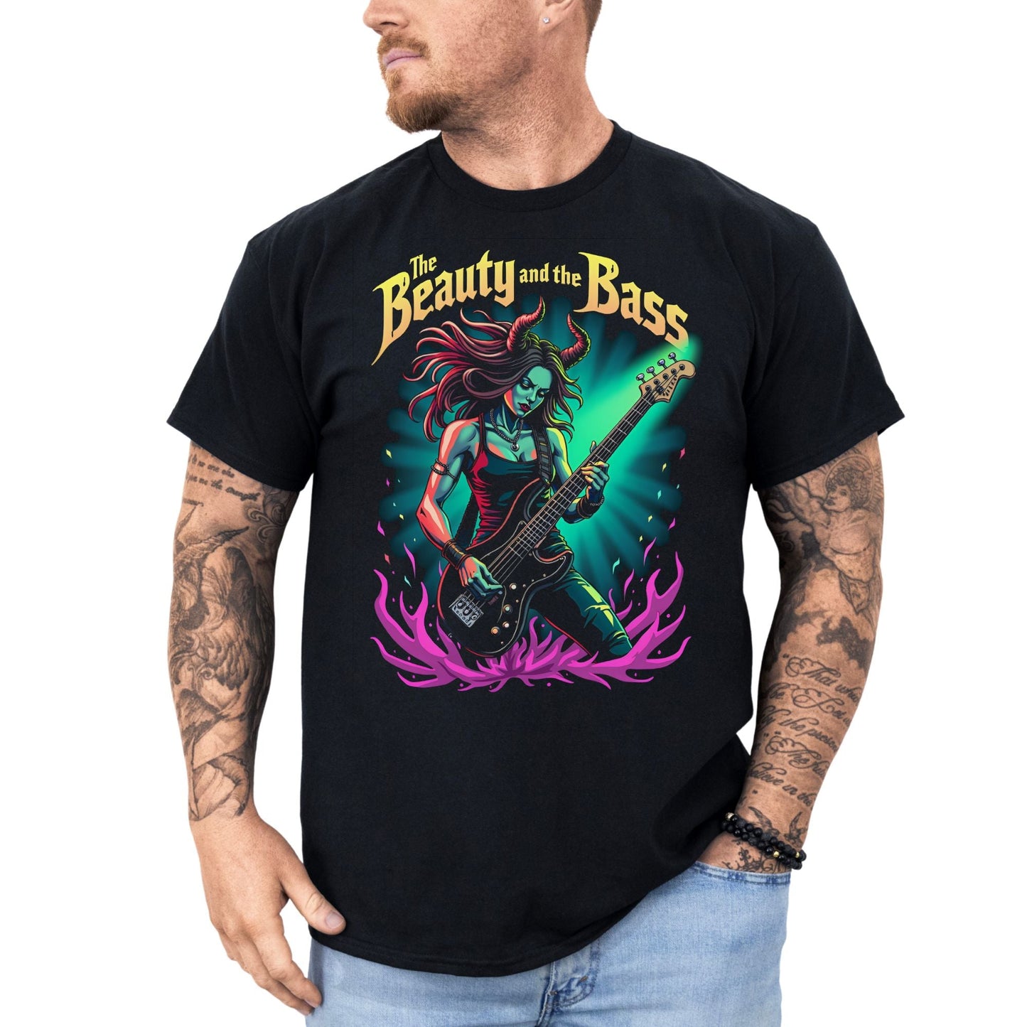 The Beauty and the Bass - T-Shirt - Dax Metal Designs