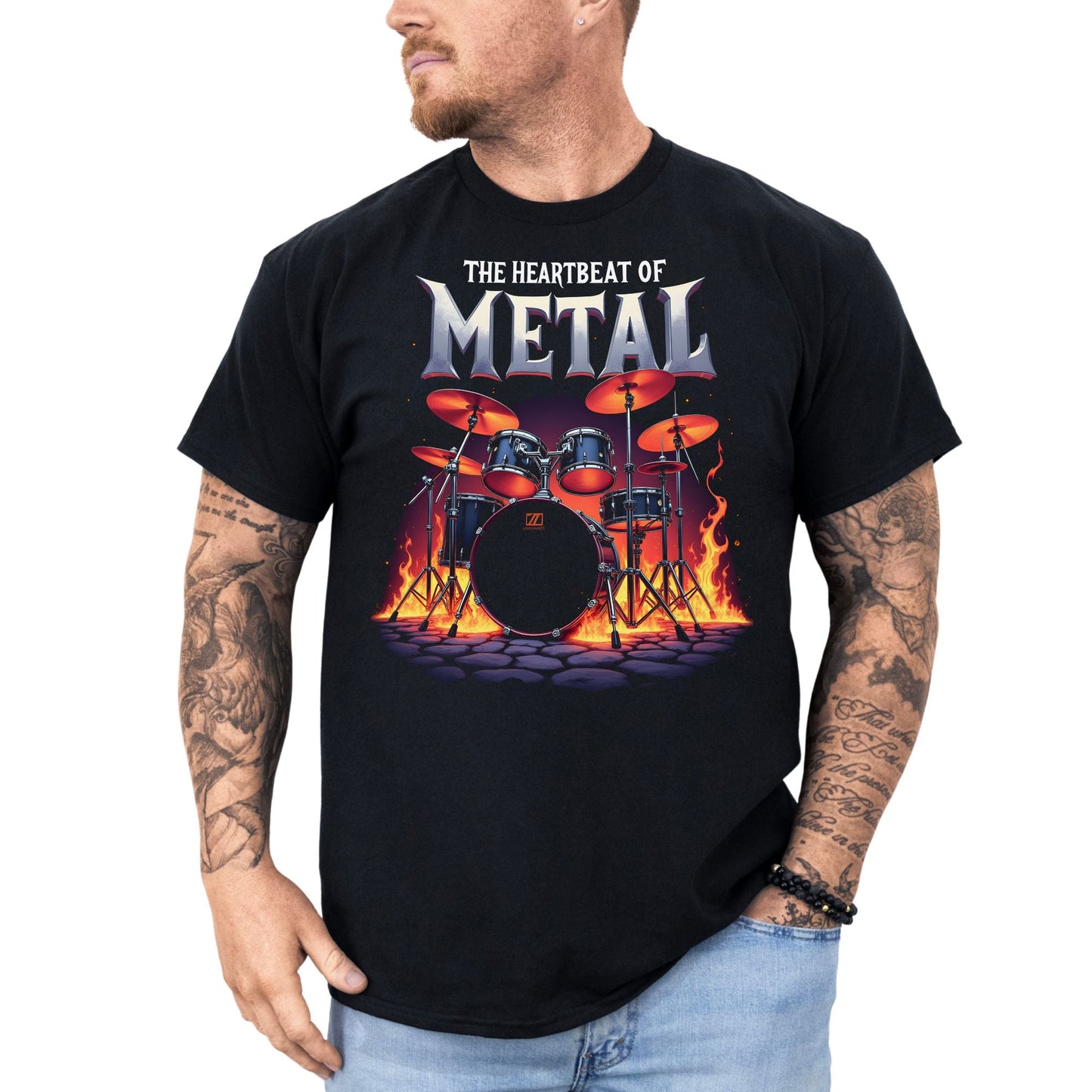 The Heartbeat of Metal -T-Shirt Heavy Metal T-Shirt von Dax Metal Designs – Bella+Canvas