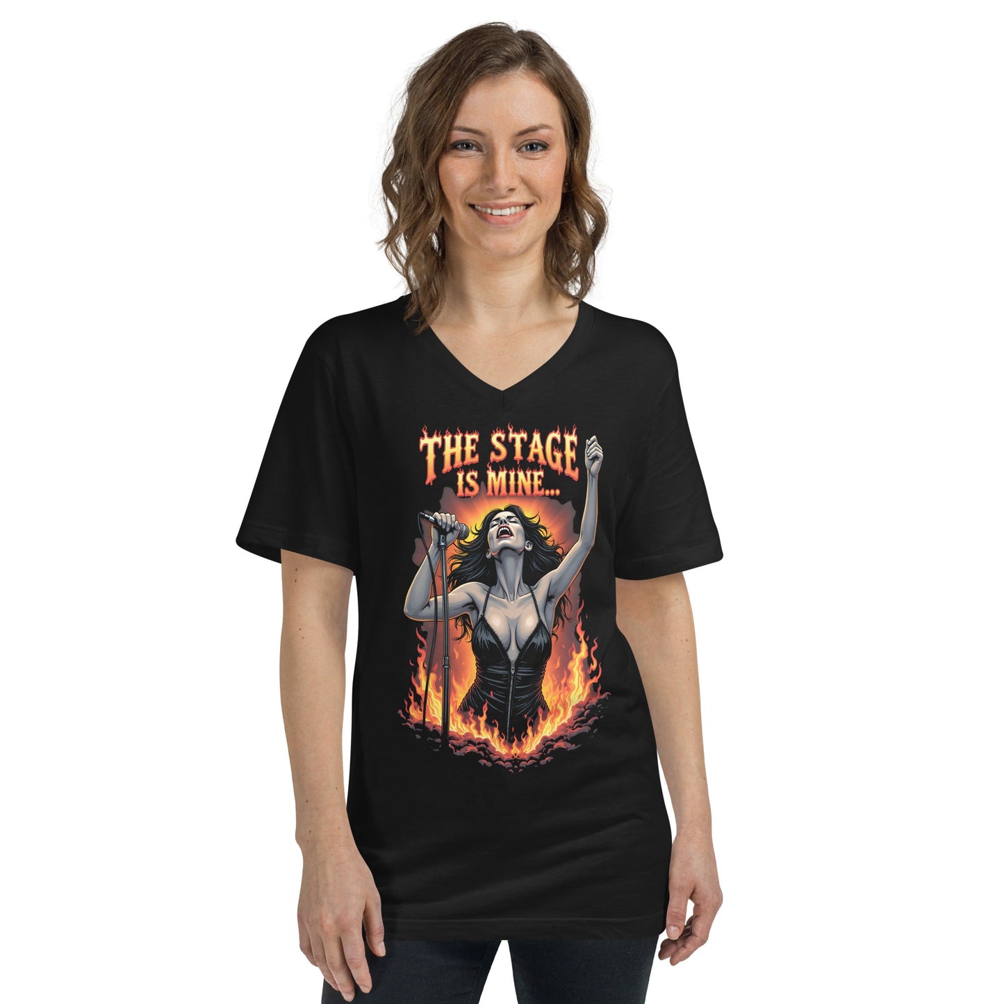 The Stage is mine – Premium Damen-T-Shirt mit V-Ausschnitt Metal T-Shirt von Dax Metal Designs – Bella+Canvas