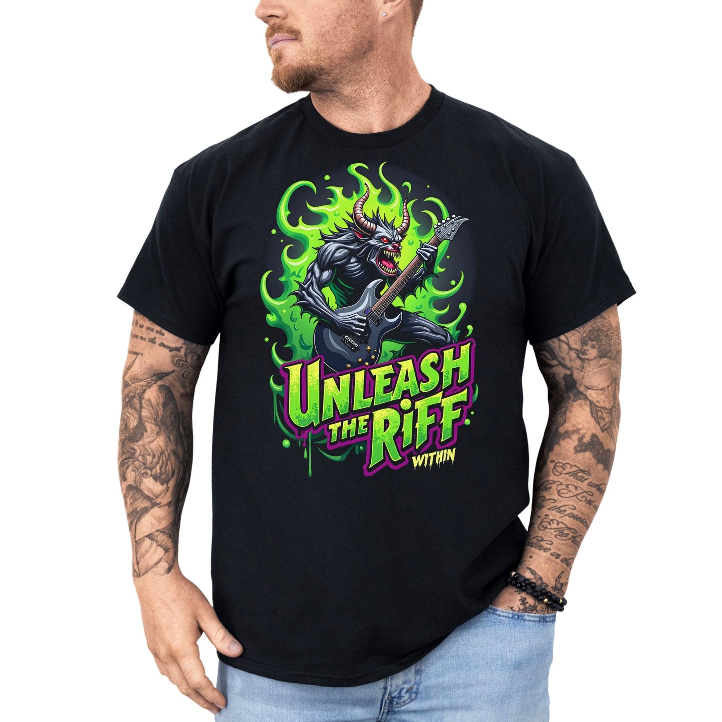 Unleash the Riff within 1 - T-Shirt - Dax Metal Designs