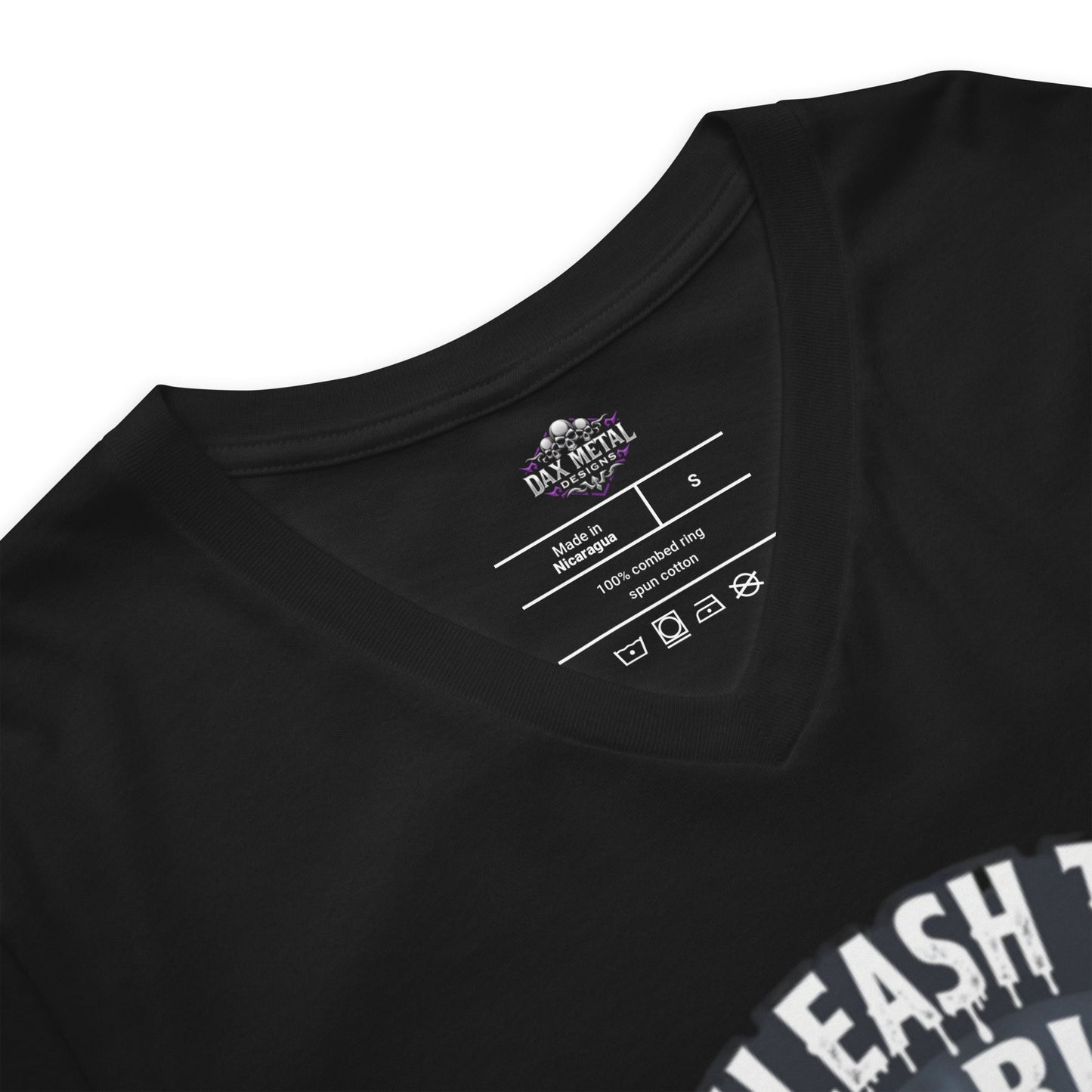 Unleash the Riff within 1 - T-Shirt mit V - Ausschnitt - Dax Metal Designs