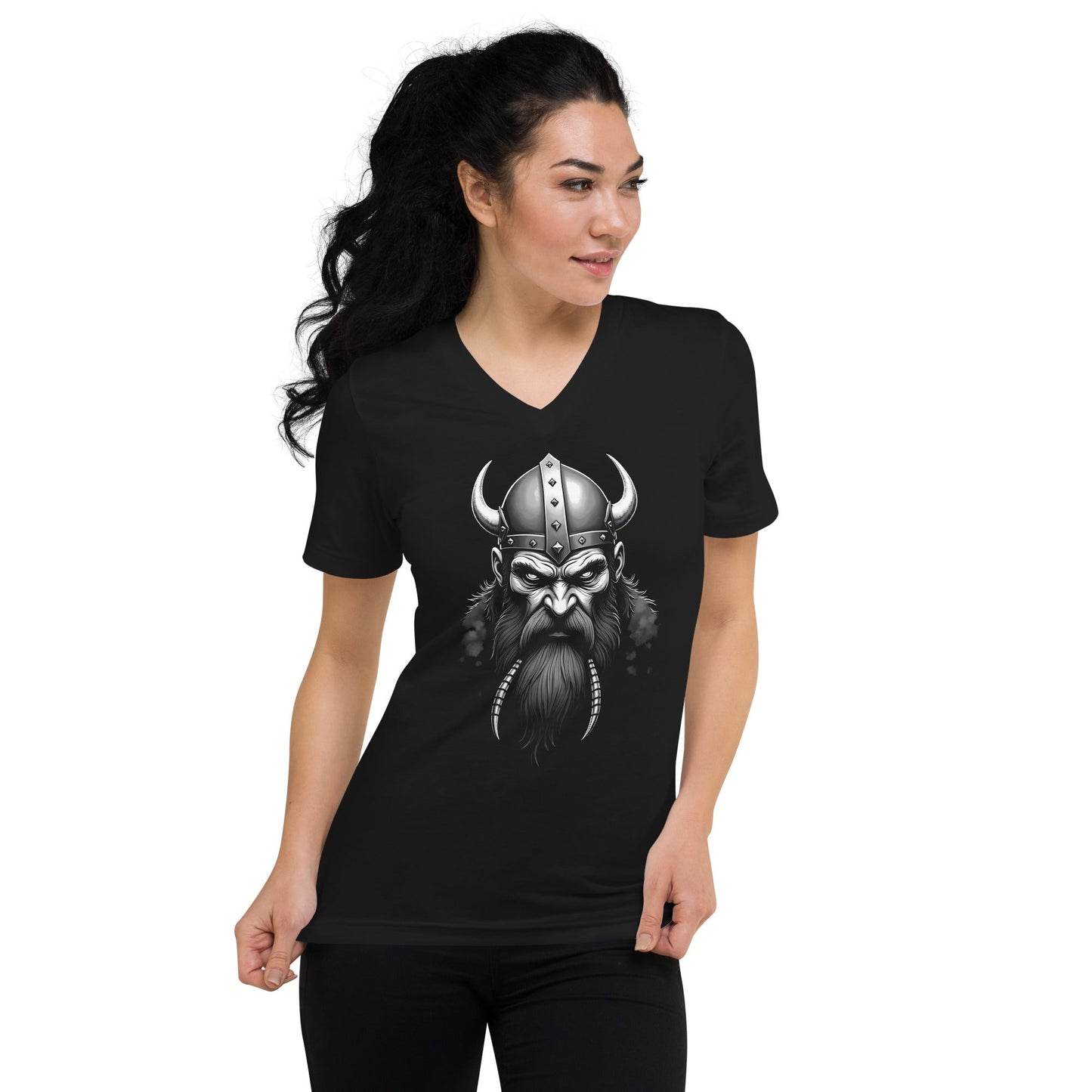 Viking Warrior - T-Shirt mit V - Ausschnitt - Dax Metal Designs