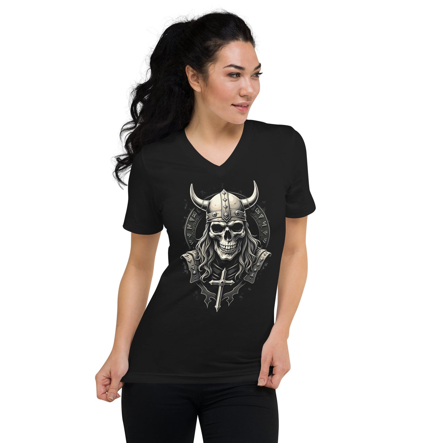 Warrior of Death - T-Shirt mit V - Ausschnitt - Dax Metal Designs