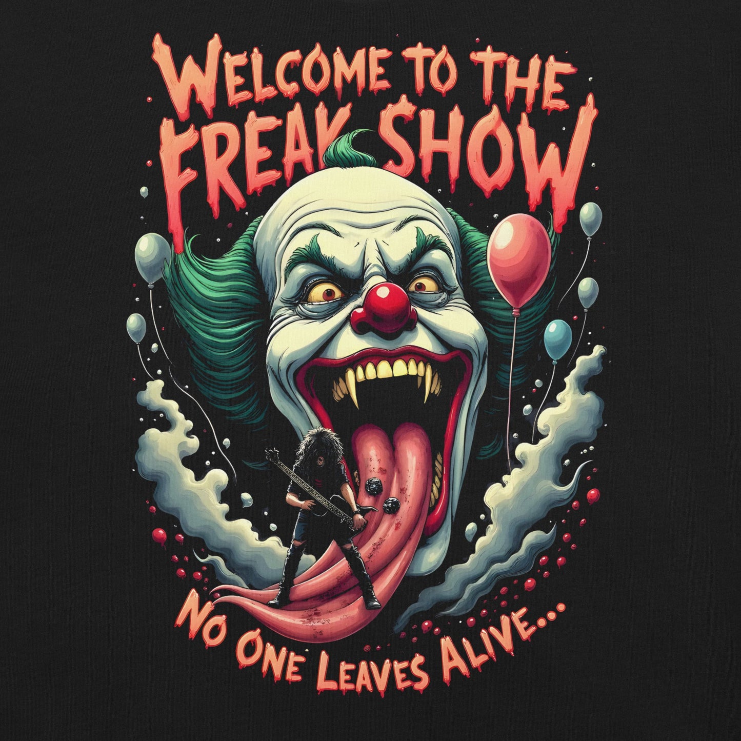 Welcome to the Freakshow -T-Shirt Heavy Metal T-Shirt Gitarren-T-Shirt von Dax Metal Designs – Bella+Canvas