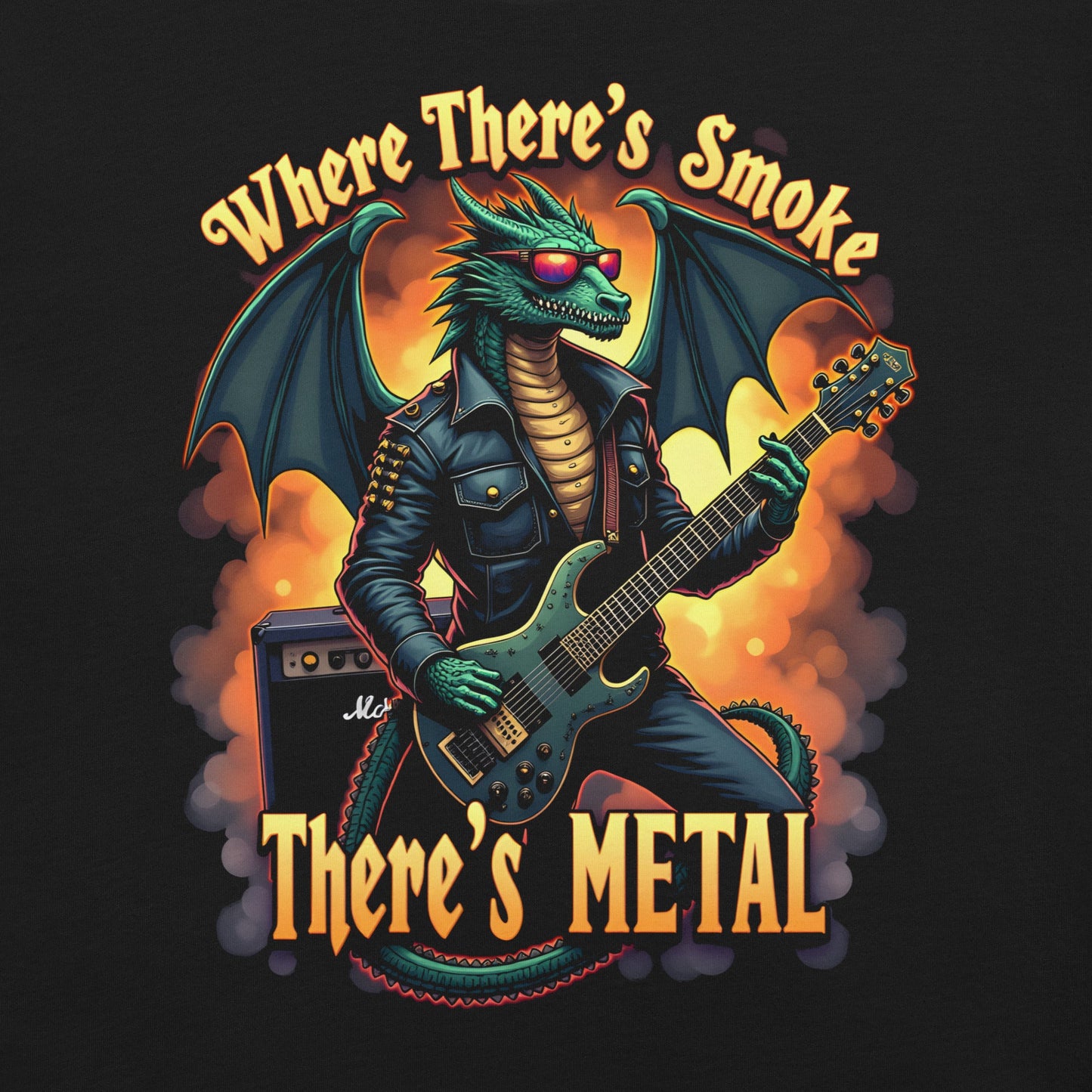 Where there's Smoke -T-Shirt Heavy Metal T-Shirt Dragon T-Shirt von Dax Metal Designs – Bella+Canvas