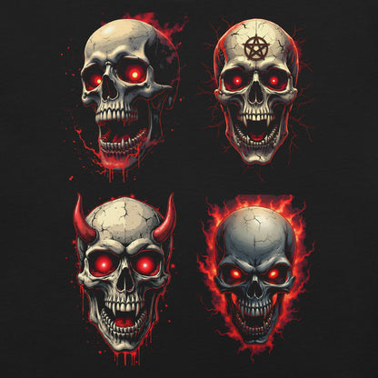 4 Skulls - T-Shirt - Dax Metal Designs