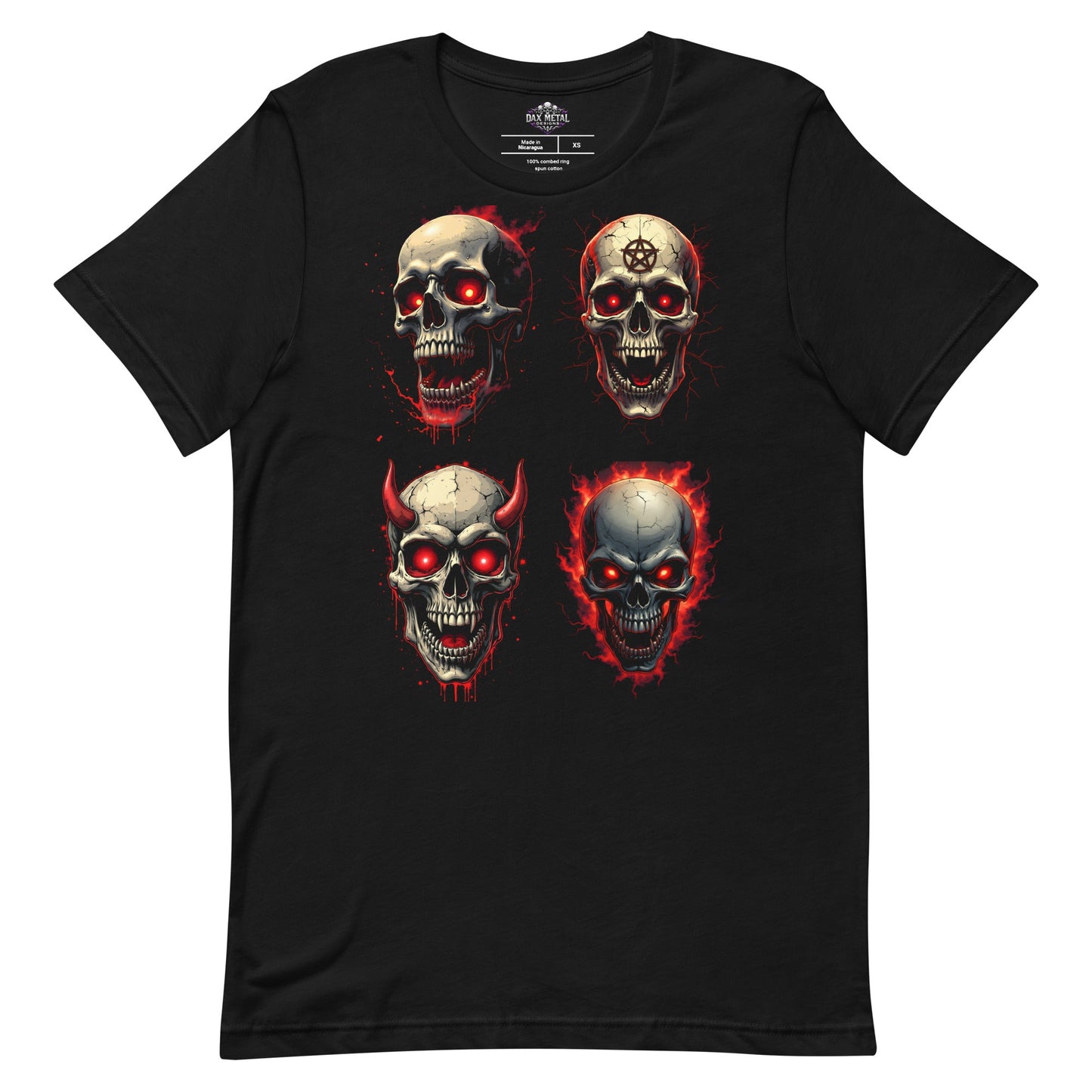 4 Skulls - T-Shirt - Dax Metal Designs