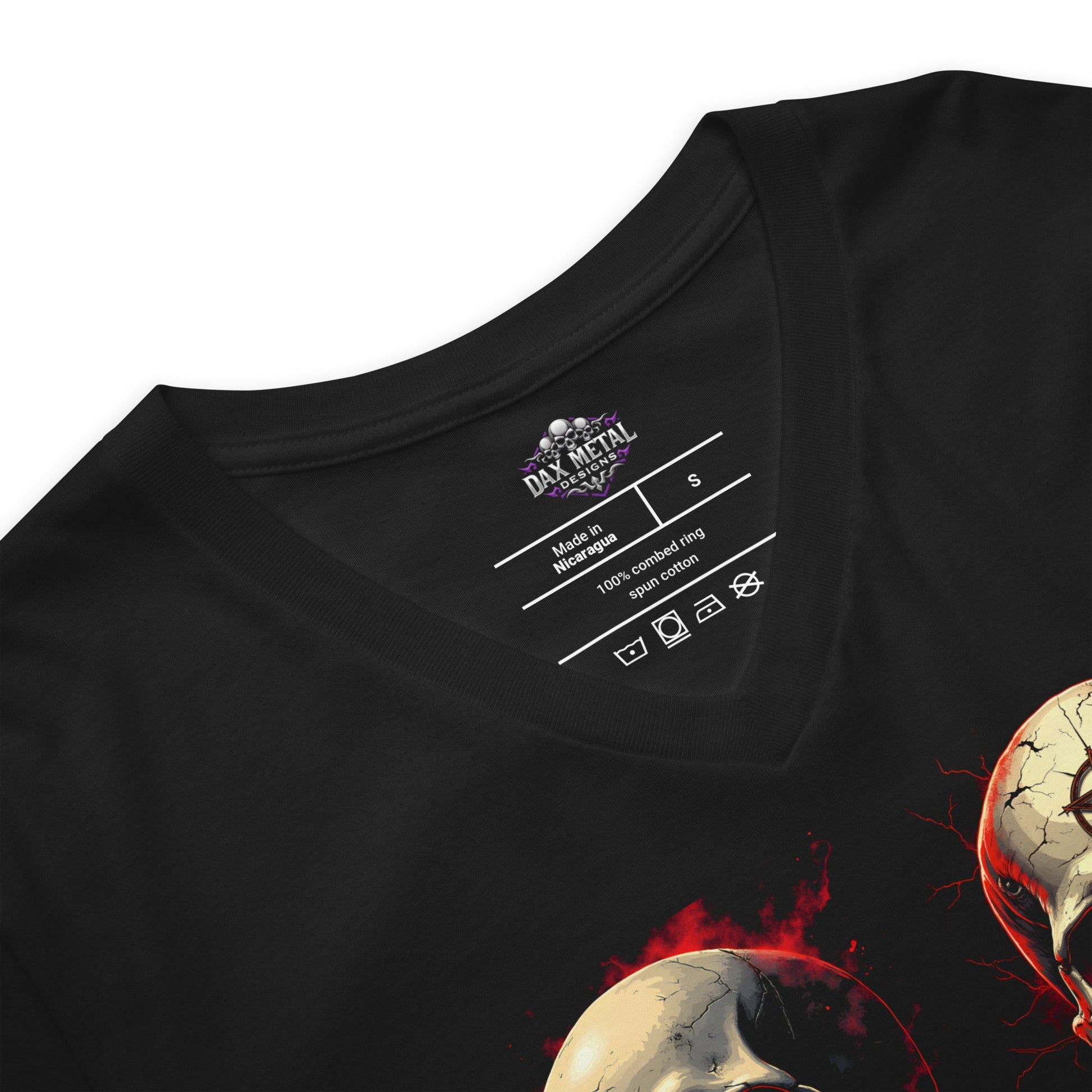 4 Skulls - T-Shirt mit V - Ausschnitt - Dax Metal Designs