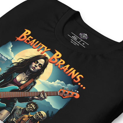 Beauty, Brains and Brutal Bass -T-Shirt Bassisten-T-Shirt von Dax Metal Designs – Bella+Canvas Metal T-Shirt