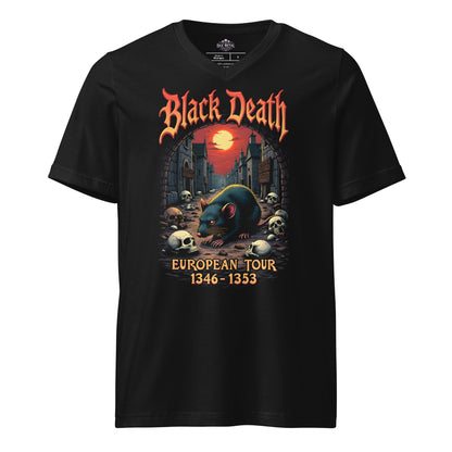 Black Death - European Tour  – Premium Damen-T-Shirt mit V-Ausschnitt Metal T-Shirt von Dax Metal Designs – Bella+Canvas

