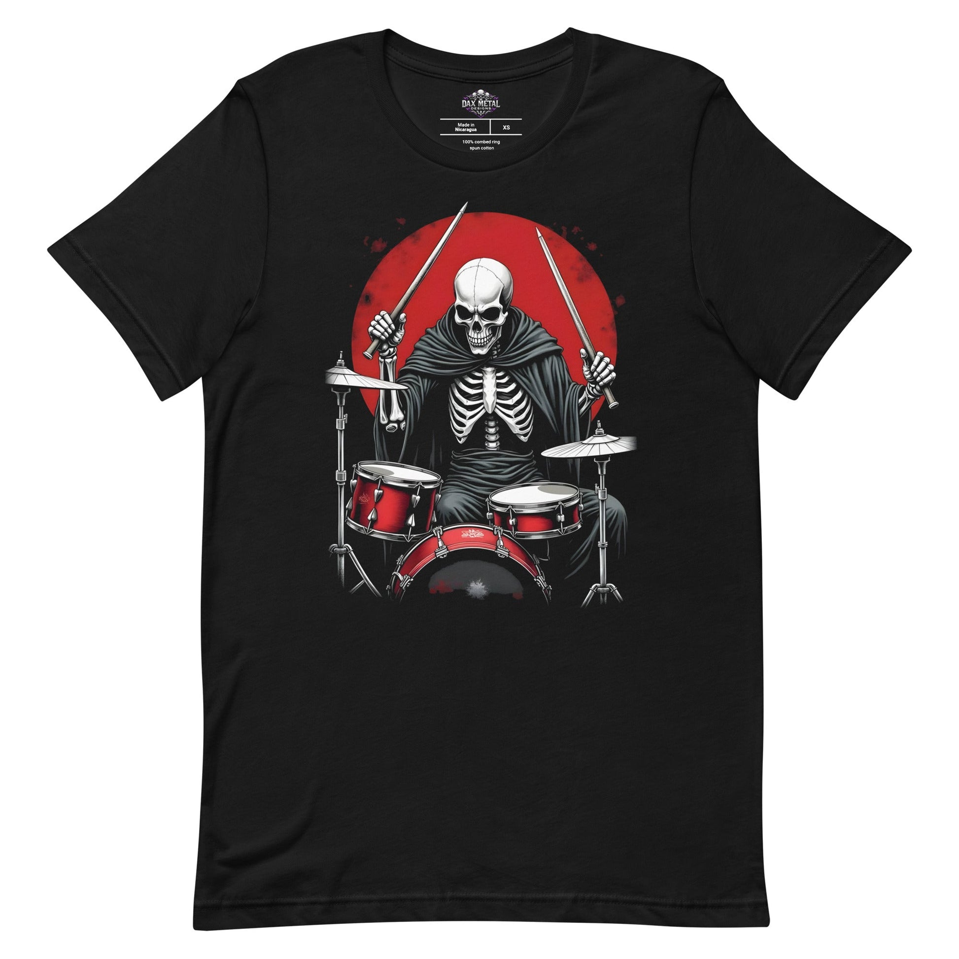 Drummer der Dunkelheit -T-Shirt Heavy Metal T-Shirt Schlagzeug-T-Shirt  von Dax Metal Designs – Bella+Canvas