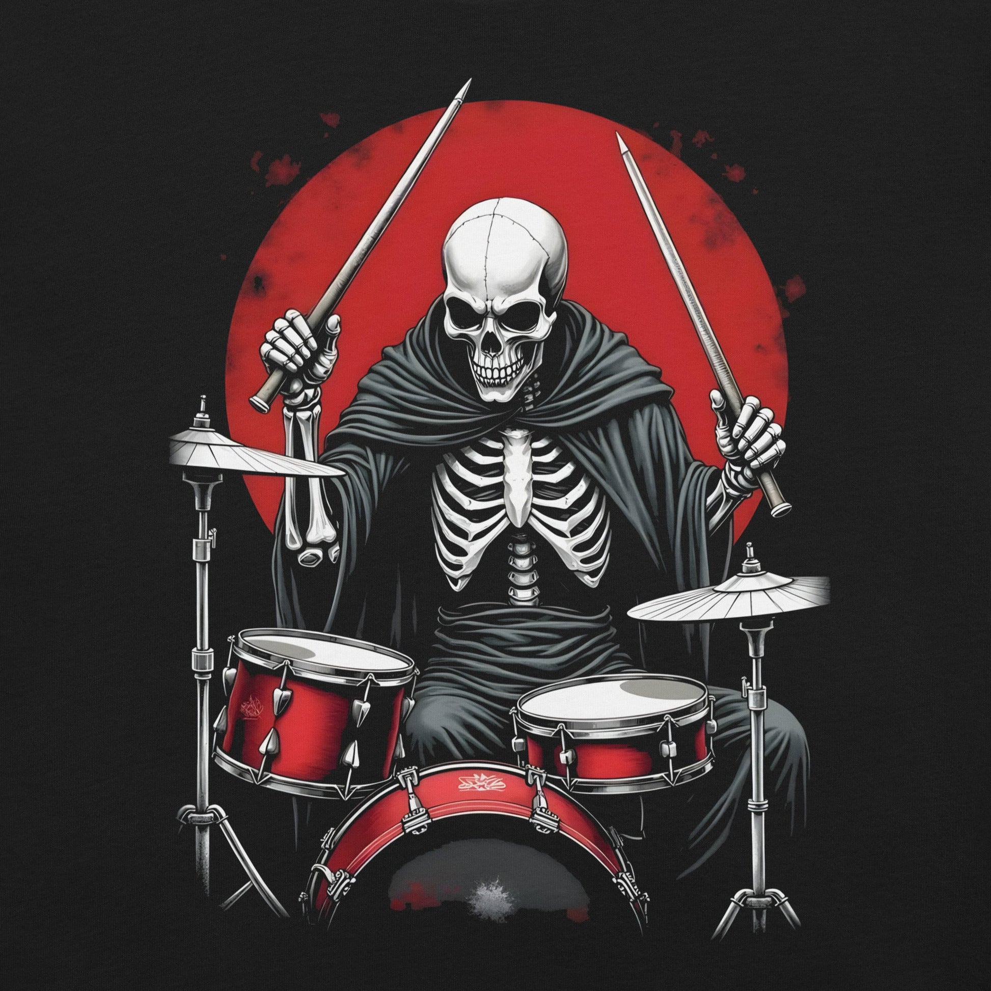 Drummer der Dunkelheit -T-Shirt Heavy Metal T-Shirt Schlagzeug-T-Shirt  von Dax Metal Designs – Bella+Canvas