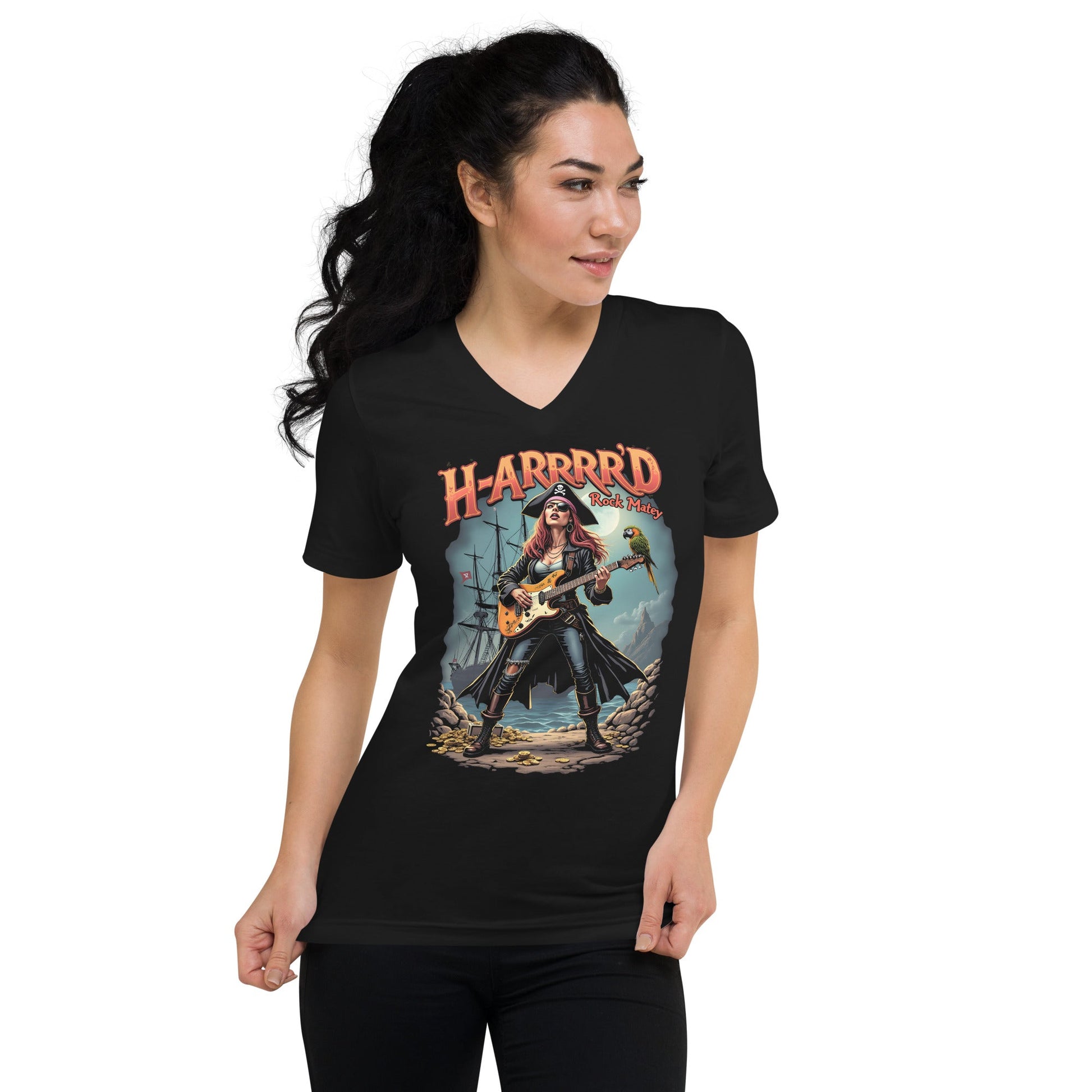 H - ARRRRRD Rock Matey 1 - T-Shirt mit V - Ausschnitt - Dax Metal Designs