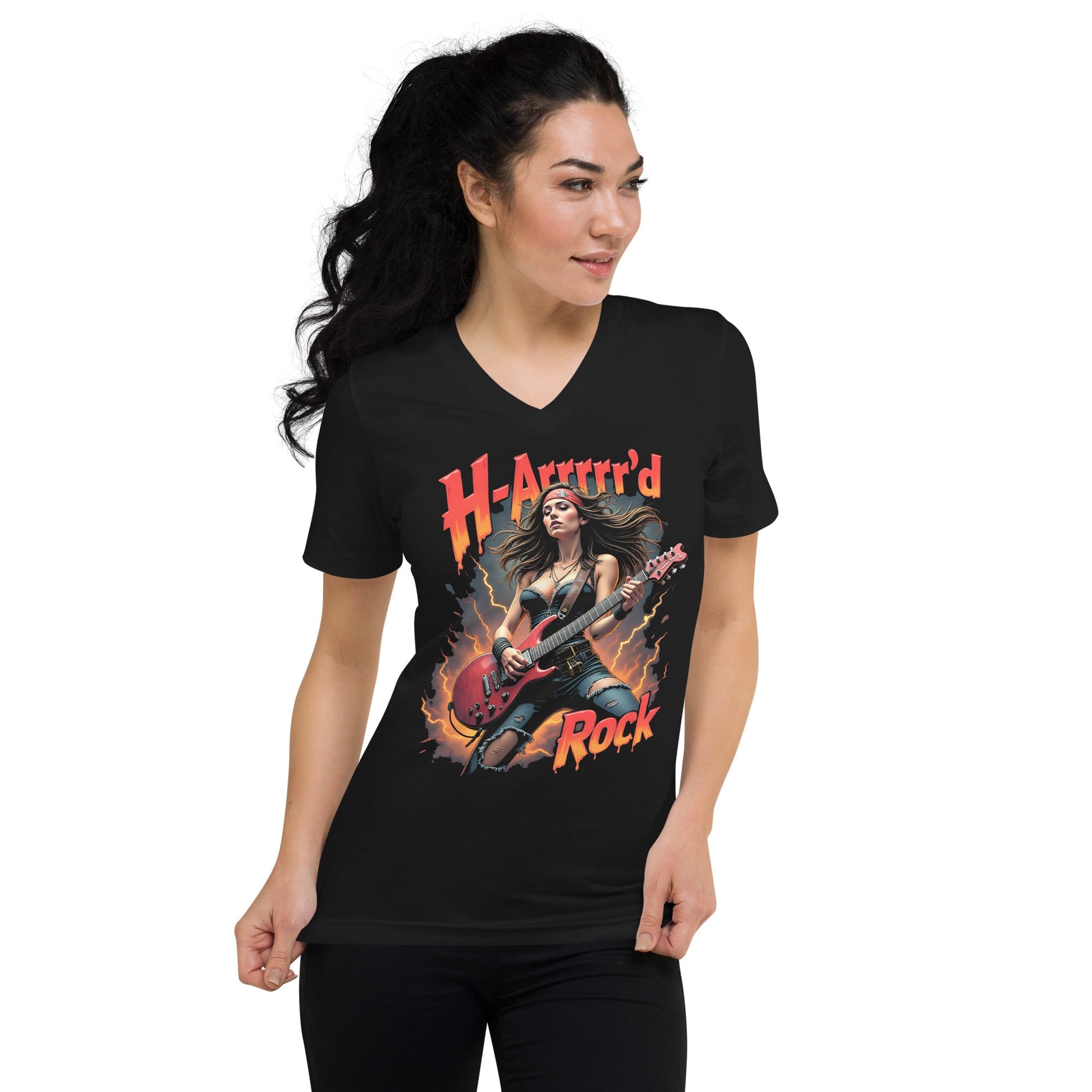 H - ARRRRRD Rock - T-Shirt mit V - Ausschnitt - Dax Metal Designs