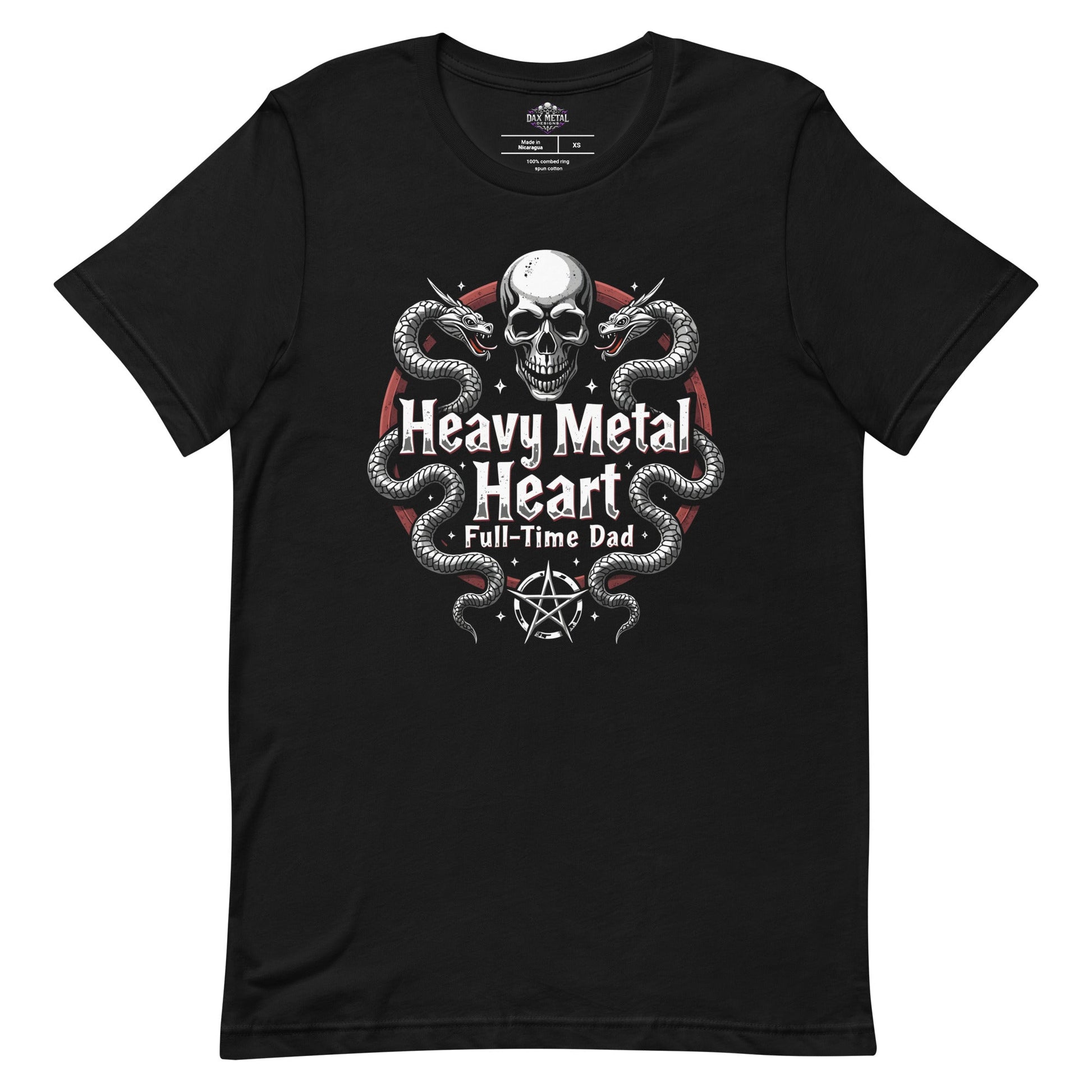 Heavy Metal Heart, Full time Dad - T-Shirt - Dax Metal Designs