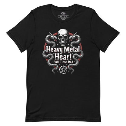 Heavy Metal Heart, Full time Dad - T-Shirt - Dax Metal Designs