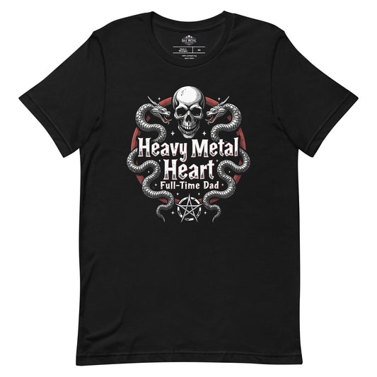 Heavy Metal Heart, Full time Dad - T-Shirt - Dax Metal Designs