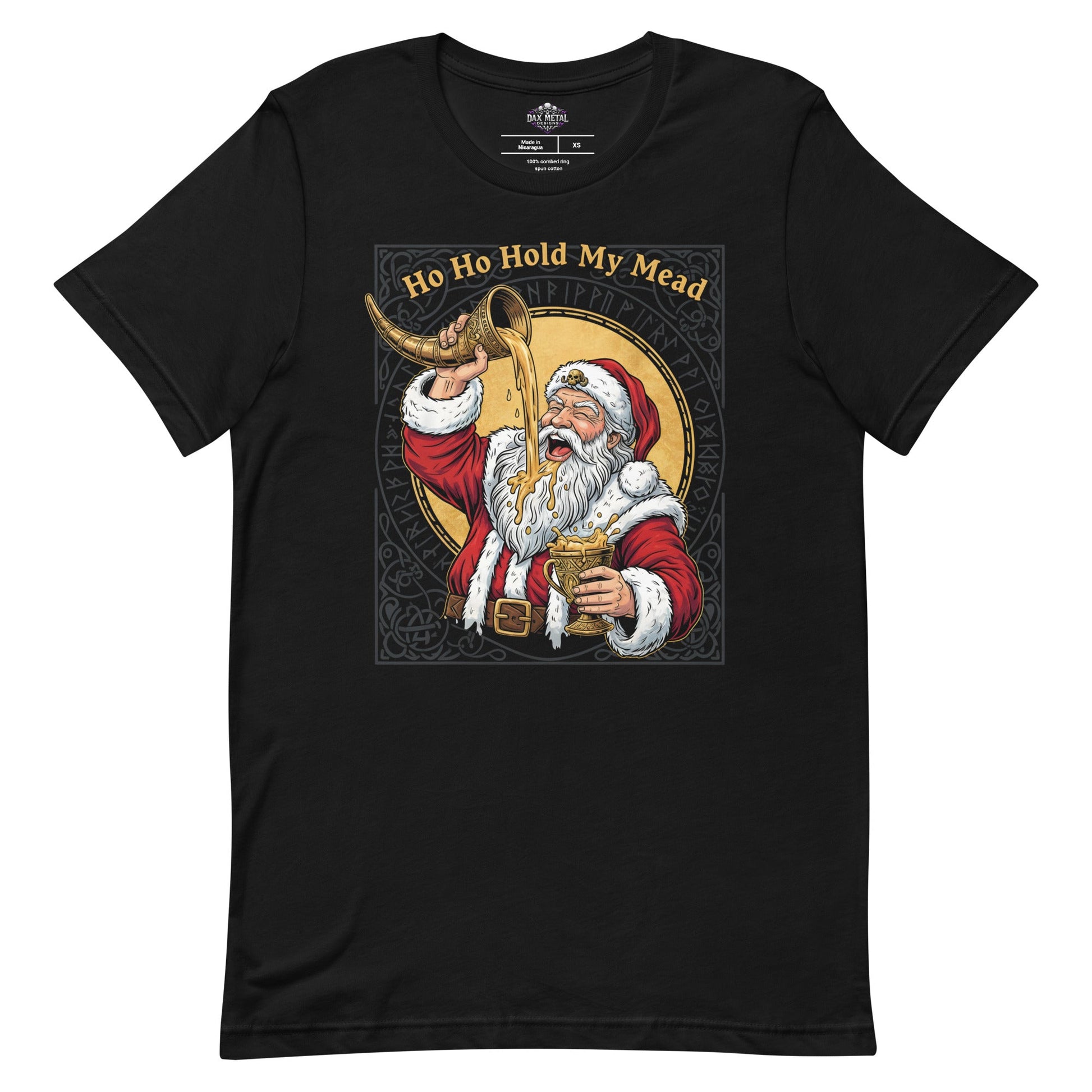 Ho Ho Hold my Mead -T-Shirt Heavy Metal T-Shirt Christmas Weihnachts T-Shirt von Dax Metal Designs – Bella+Canvas
