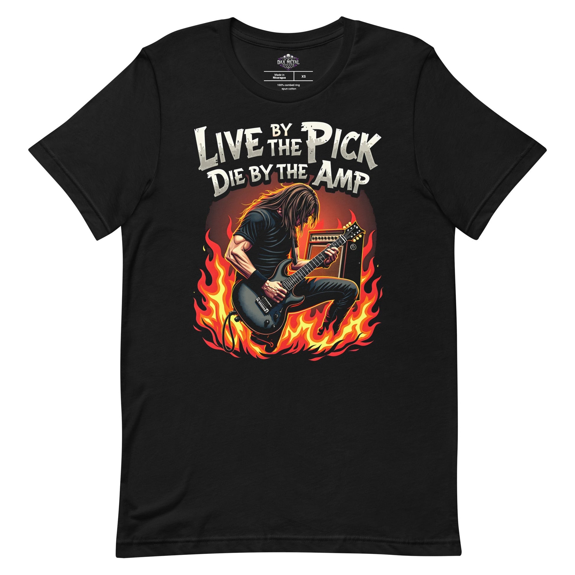 Live by the Pick, Die by the Amp - T-Shirt - Dax Metal Designs