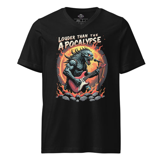 Louder than the Apocalypse - T-Shirt mit V - Ausschnitt - Dax Metal Designs