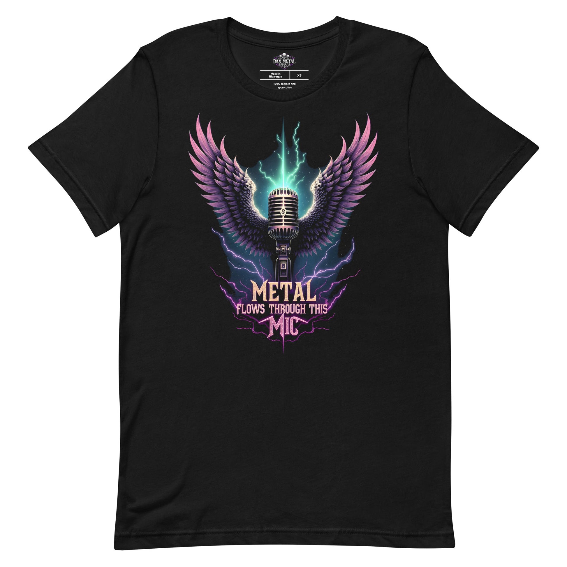 Metal flows through this Mic -T-Shirt Heavy Metal T-Shirt, Sänger-T-Shirt  von Dax Metal Designs – Bella+Canvas

