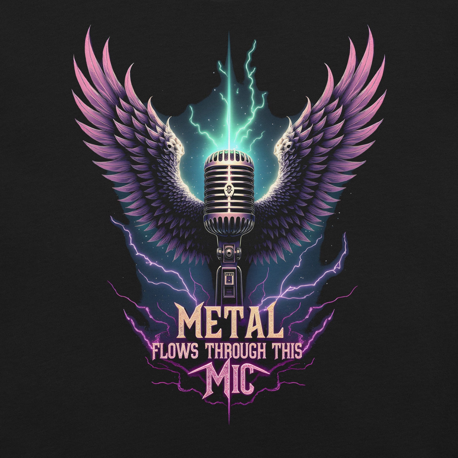 Metal flows through this Mic -T-Shirt Heavy Metal T-Shirt, Sänger-T-Shirt  von Dax Metal Designs – Bella+Canvas
