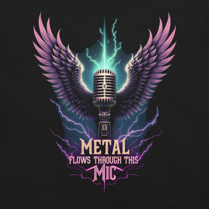 Metal flows through this Mic -T-Shirt Heavy Metal T-Shirt, Sänger-T-Shirt  von Dax Metal Designs – Bella+Canvas
