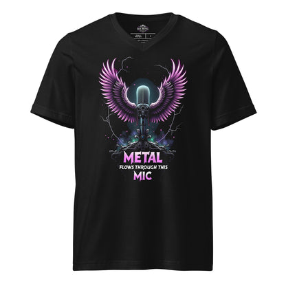 Metal flows through this Mic – Damen-T-Shirt mit V-Ausschnitt Metal T-Shirt von Dax Metal Designs – Bella+Canvas 